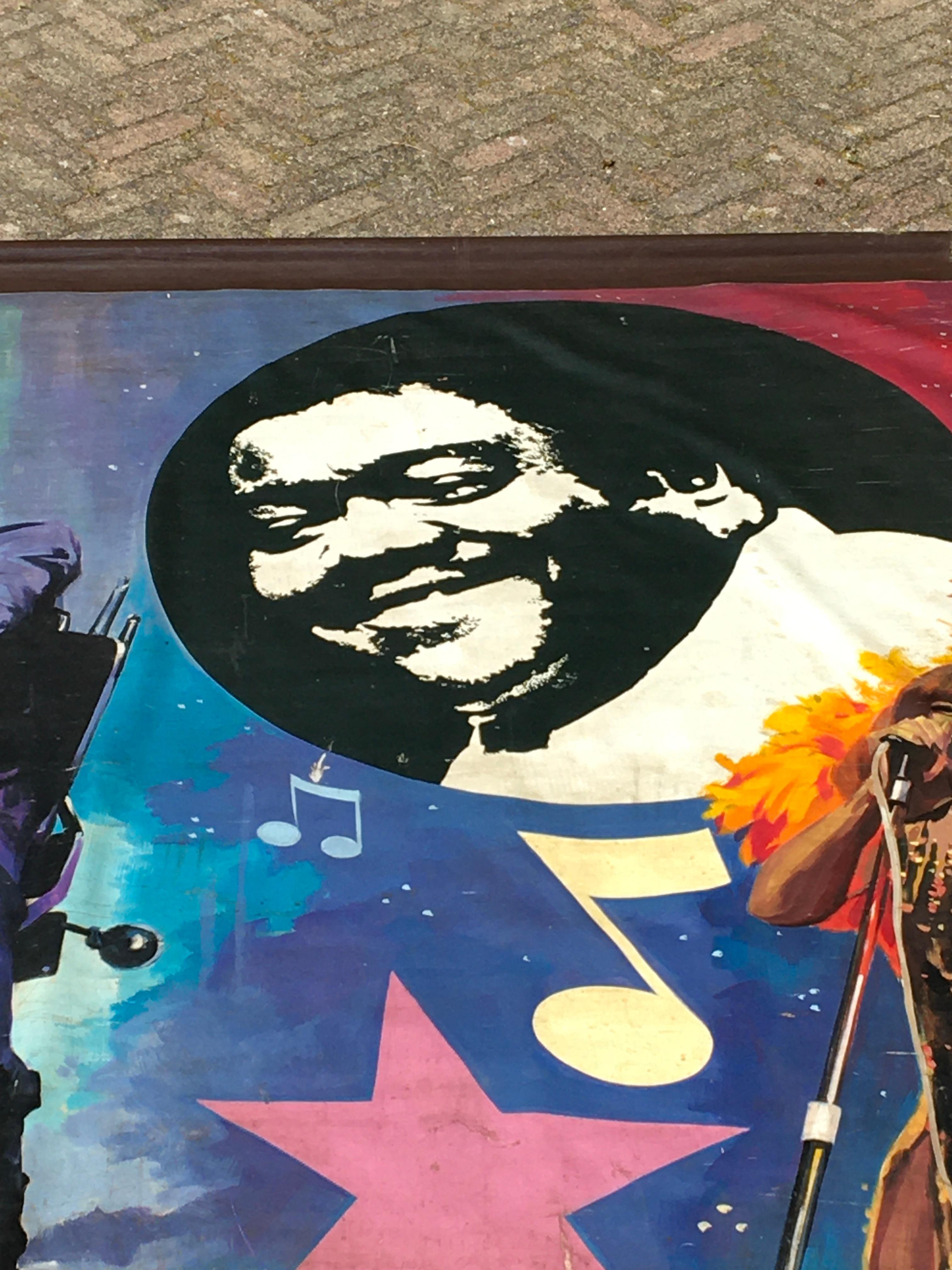 Peint à la main Tina Turner et Prince Carnival Banner Décoration murale en vente