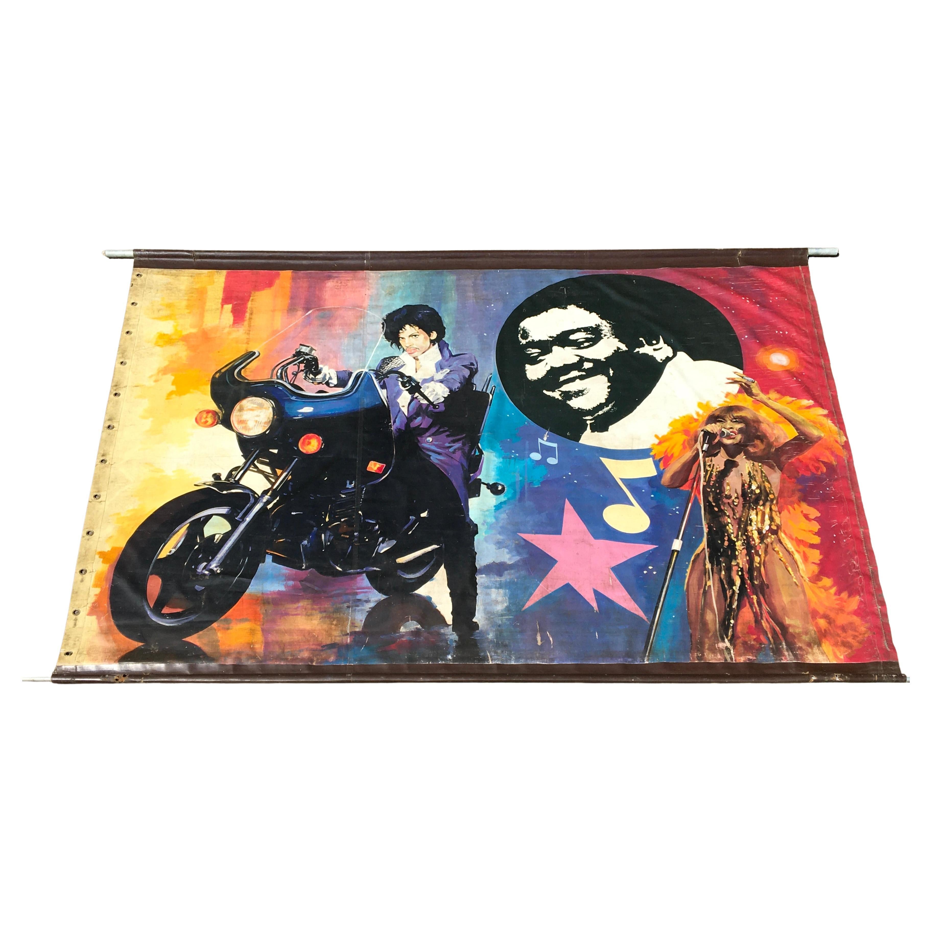 Tina Turner and Prince Carnival Banner Wall Decoration For Sale