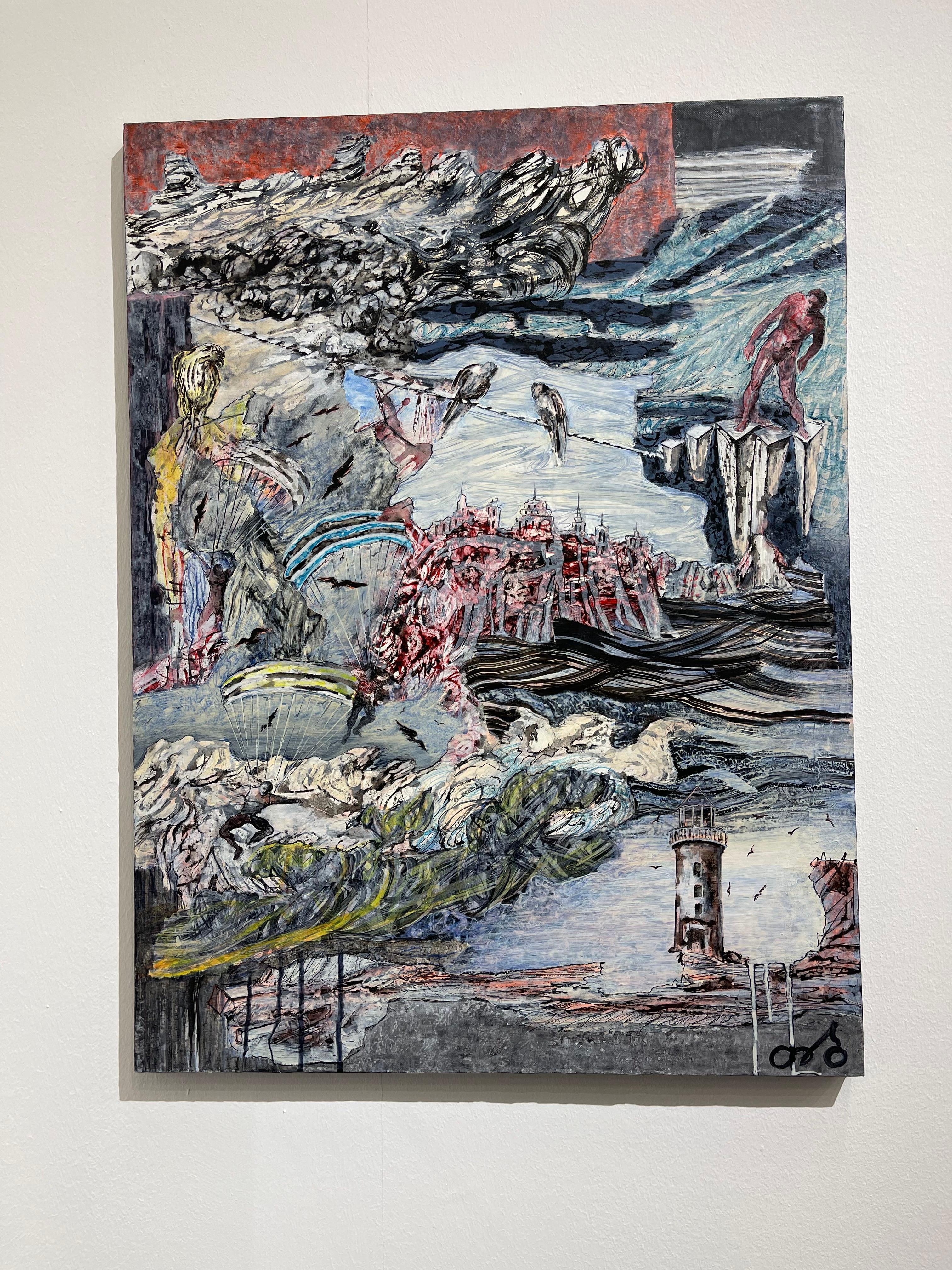 Georgianische zeitgenössische Kunst von Tinatin Bakhtadze – Leuchtturm im Angebot 1