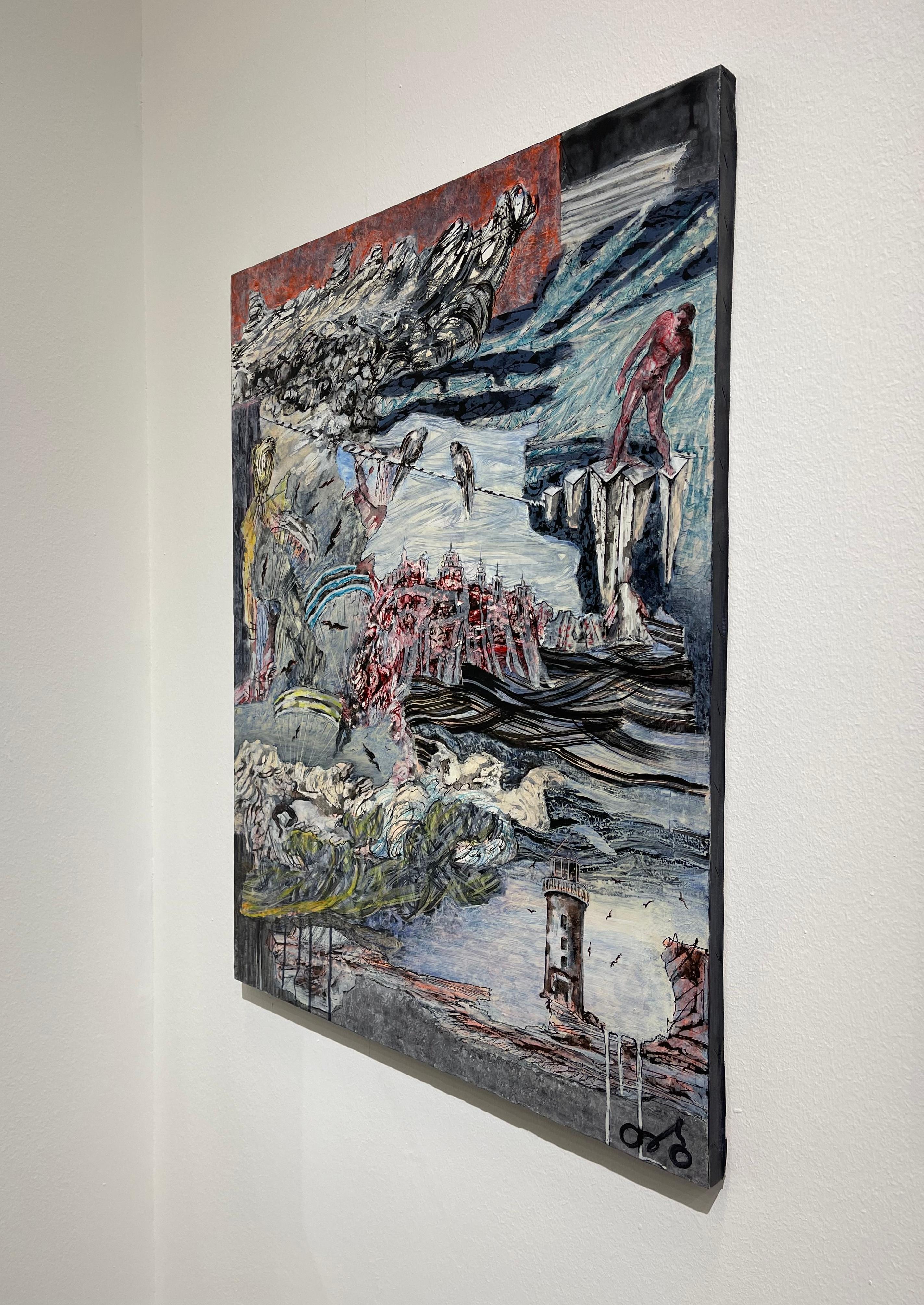 Georgianische zeitgenössische Kunst von Tinatin Bakhtadze – Leuchtturm im Angebot 3