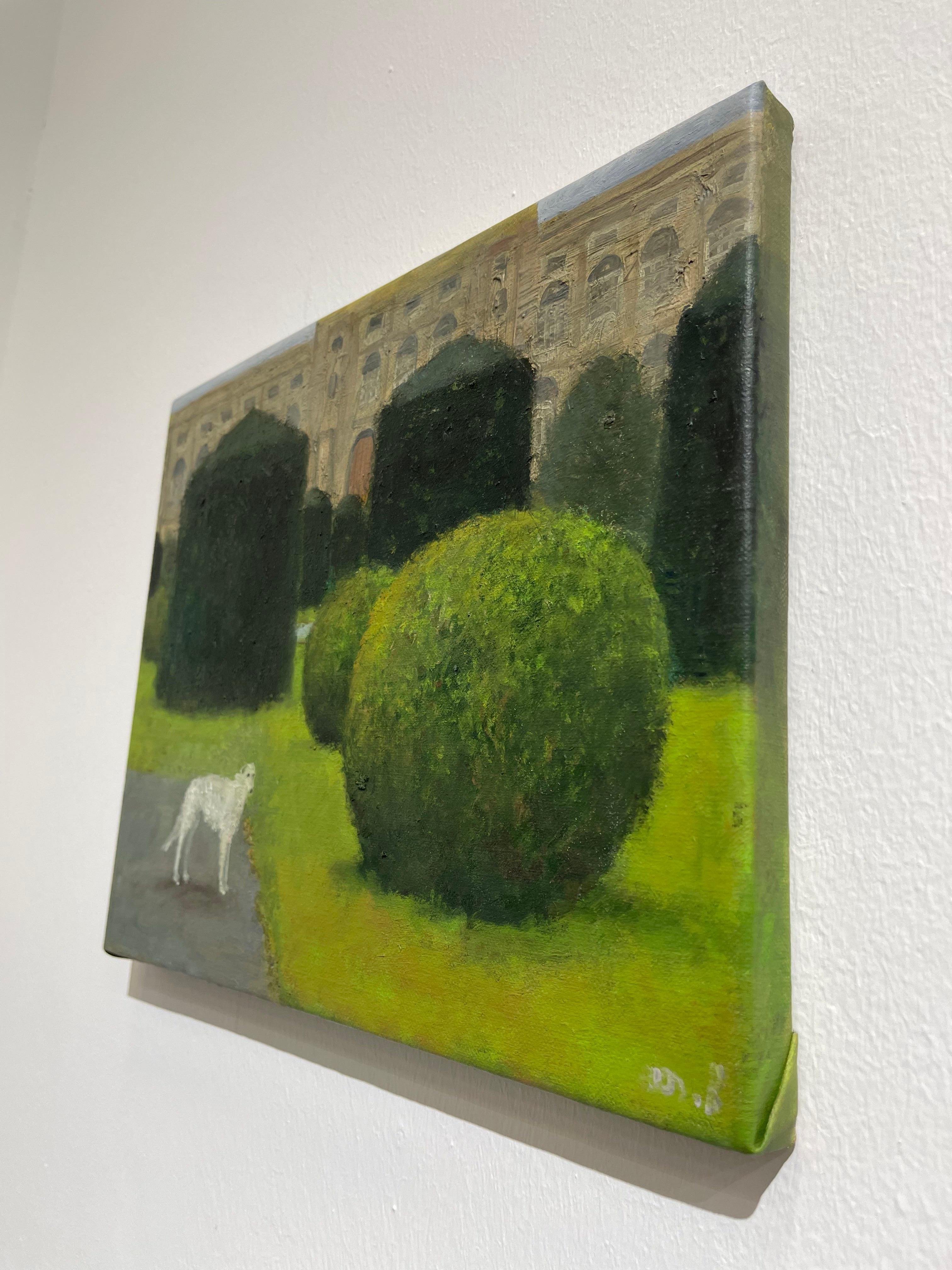 Art contemporain géorgien de Tinatin Chkhikvishvili - White Dog in Dem Platz en vente 2