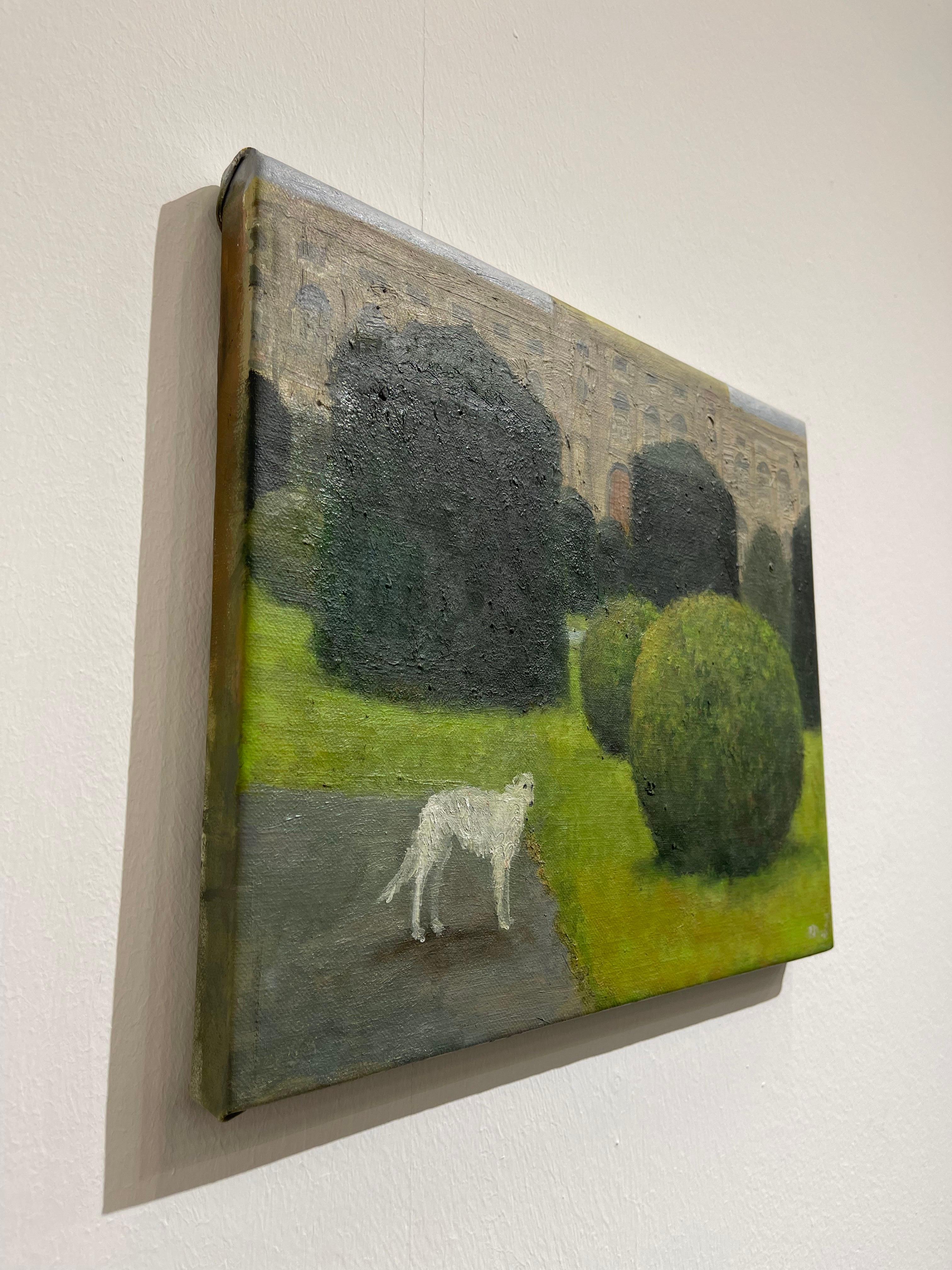 Art contemporain géorgien de Tinatin Chkhikvishvili - White Dog in Dem Platz en vente 3