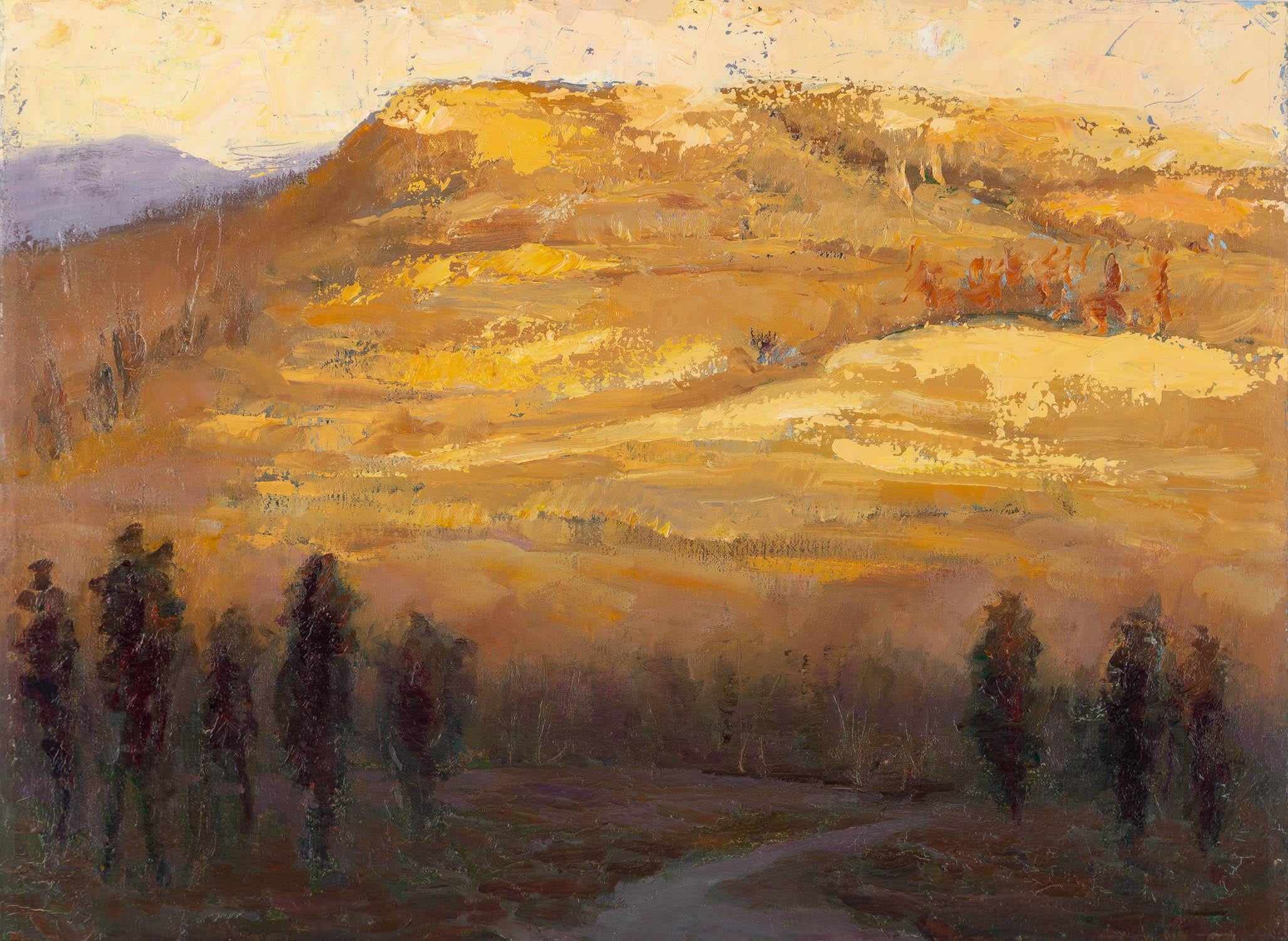 Ting Hao Impressionistisches Original-Ölgemälde „Herbstchanter des Graslandes 1“, Ting Hao im Angebot 1