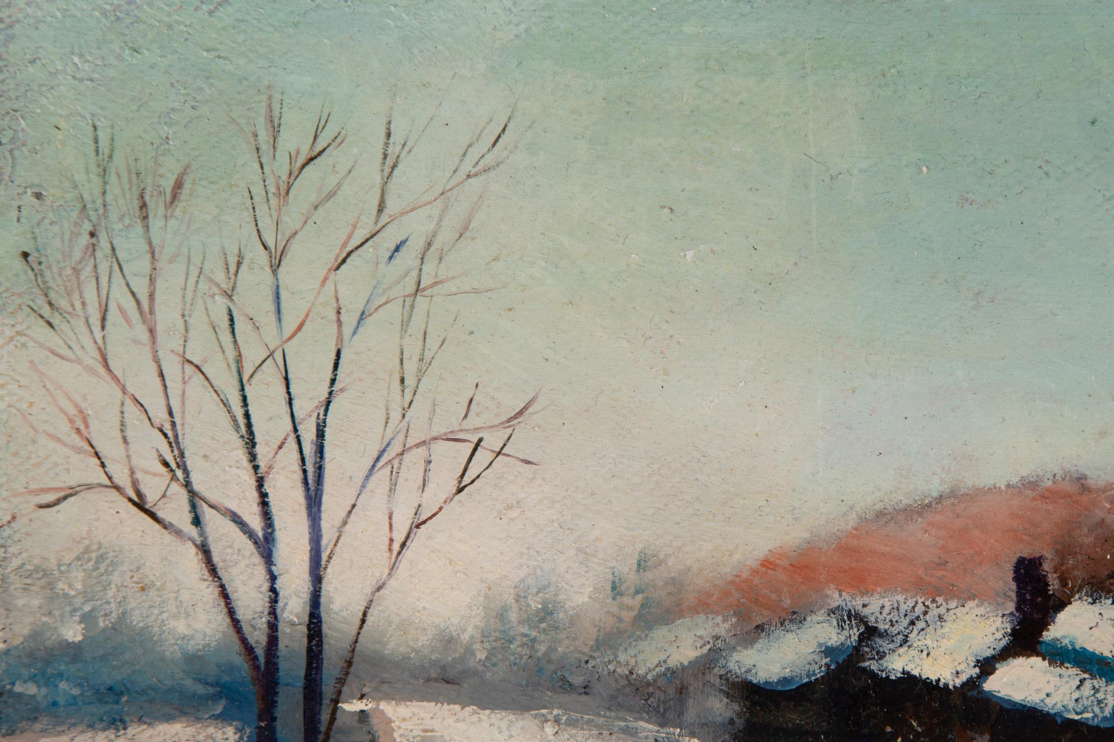 Ting Hao Landschaft, Original, Öl auf Leinwand, „Ruixue 1“, Ting Hao im Angebot 1