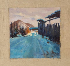 Ting Hao Landscape Original Oil On Canvas "What's Left of Snow"