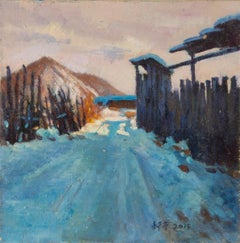 Ting Hao Landscape Original Oil On Canvas "What's Left of Snow"