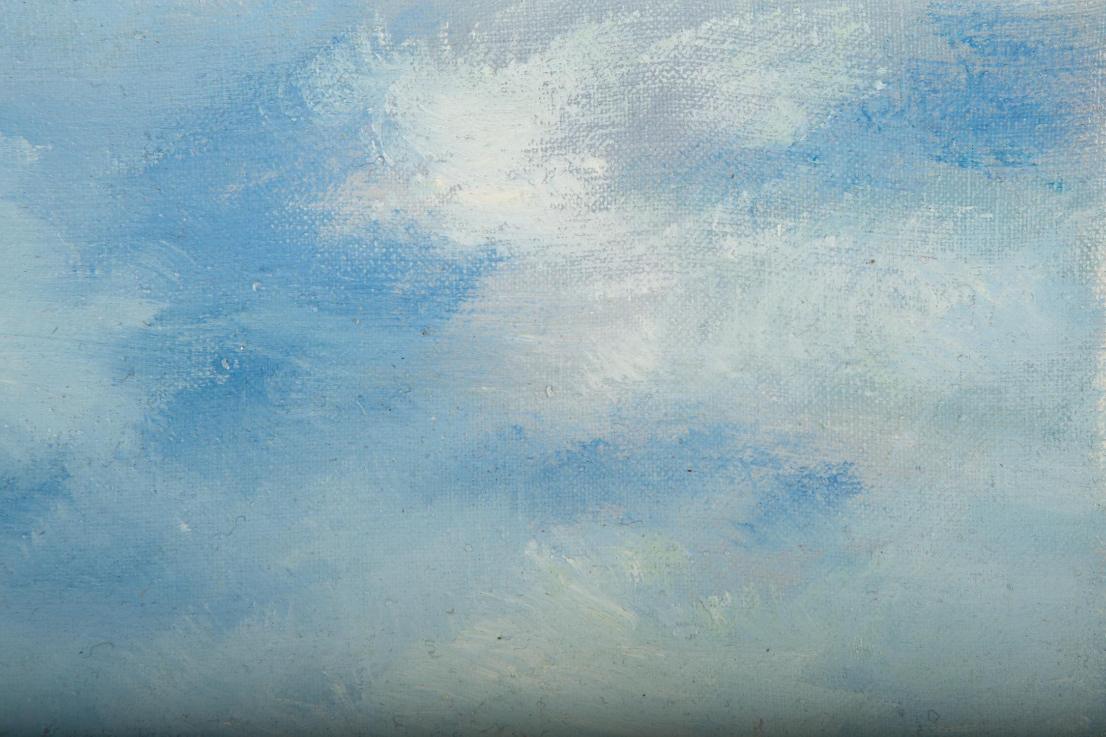 Ting Hao Landschaft, Original-Ölgemälde „Sonnenblauer Schneetag“, Ting Hao im Angebot 2