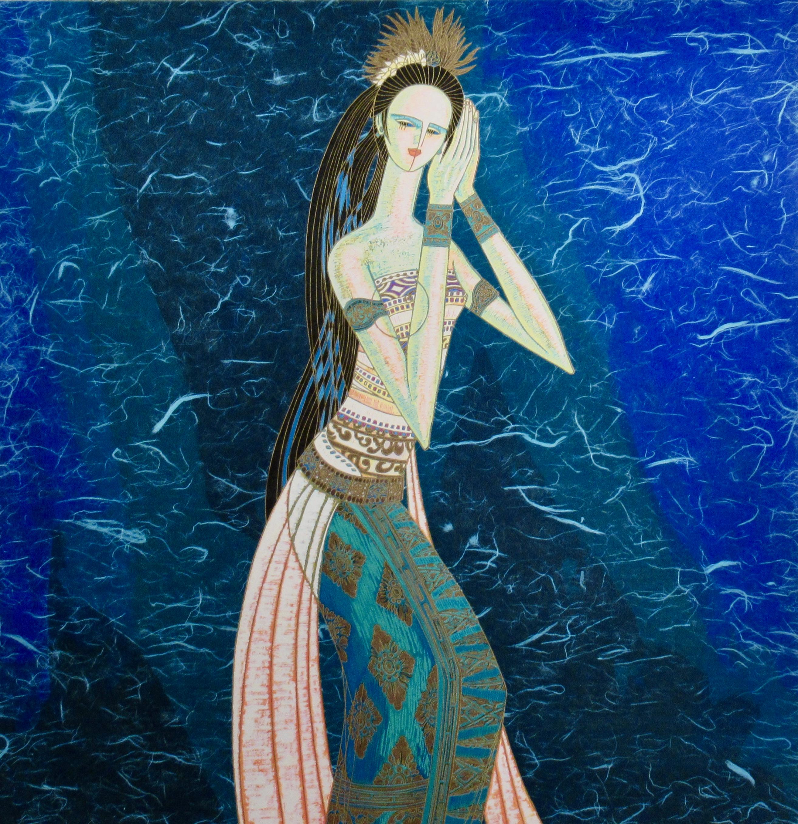 Bali Prinzessin (variante Blau) – Print von Ting Shao Kuang