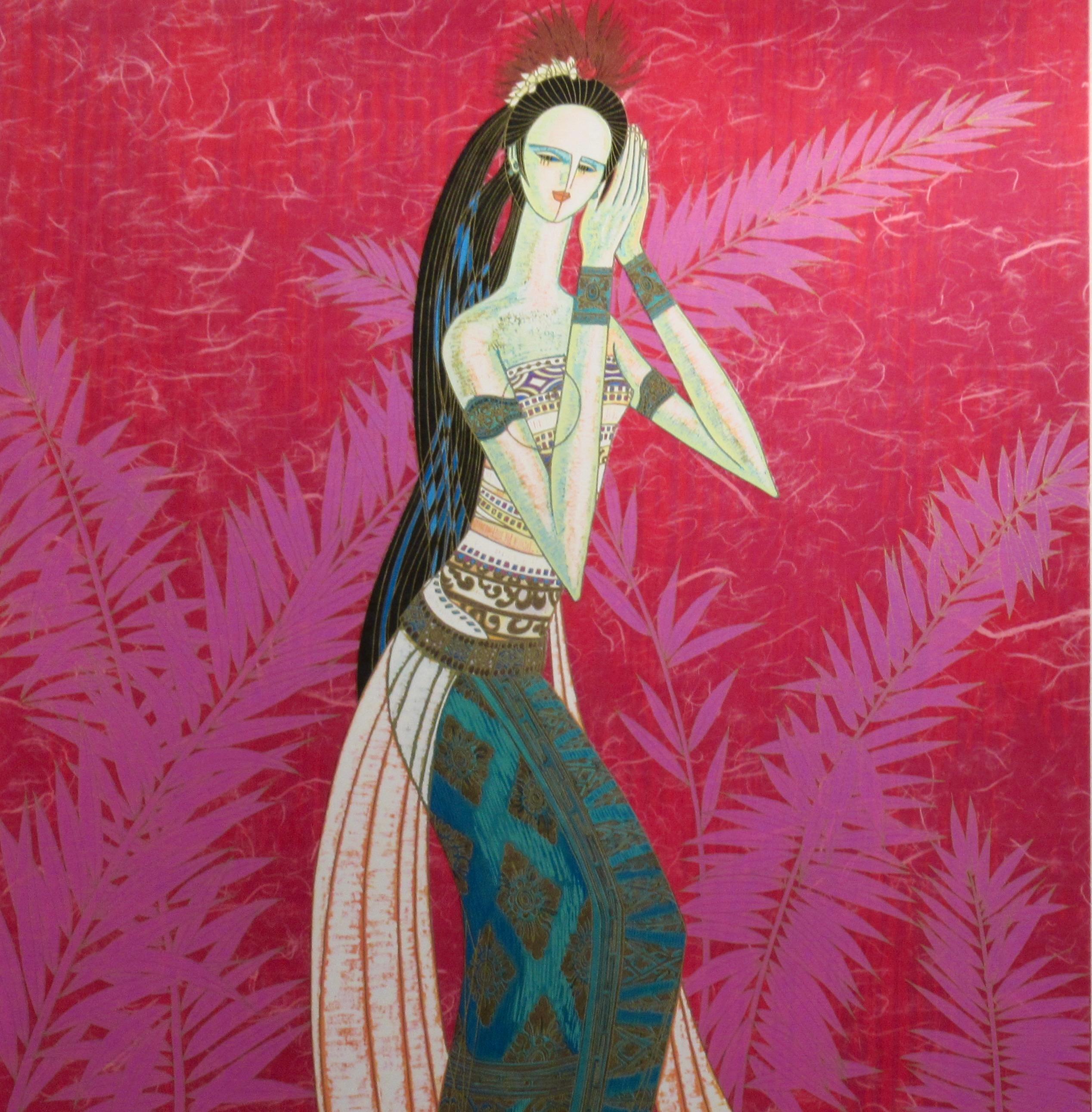 Bali Princess (variant red) - Print by Ting Shao Kuang