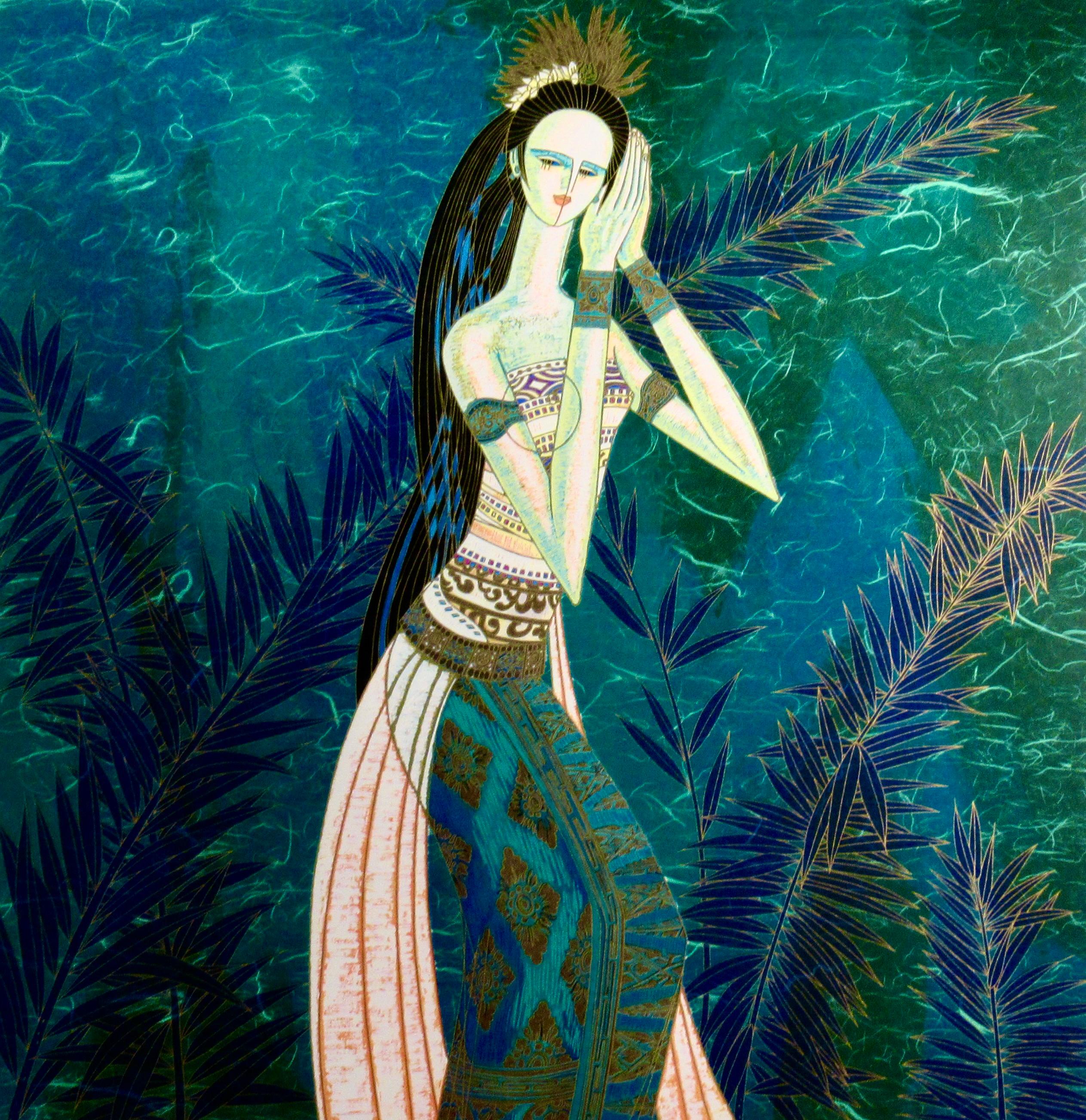 Bali Princess (variant green) - Print by Ting Shao Kuang