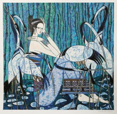 Emerald Valley, Folk Art Screenprint by Ting Shao Kuang