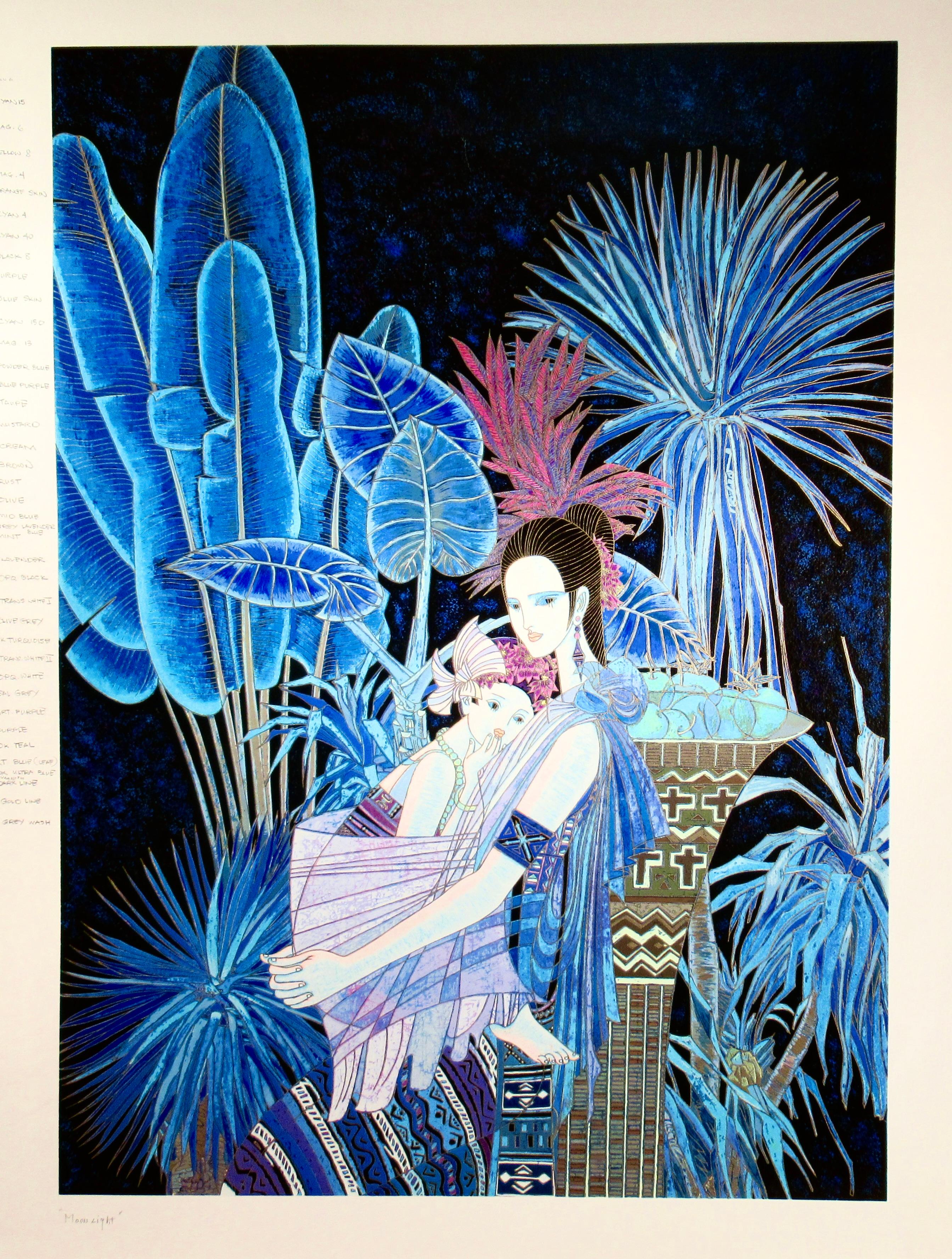 Figurative Print Ting Shao Kuang - Clair de lune