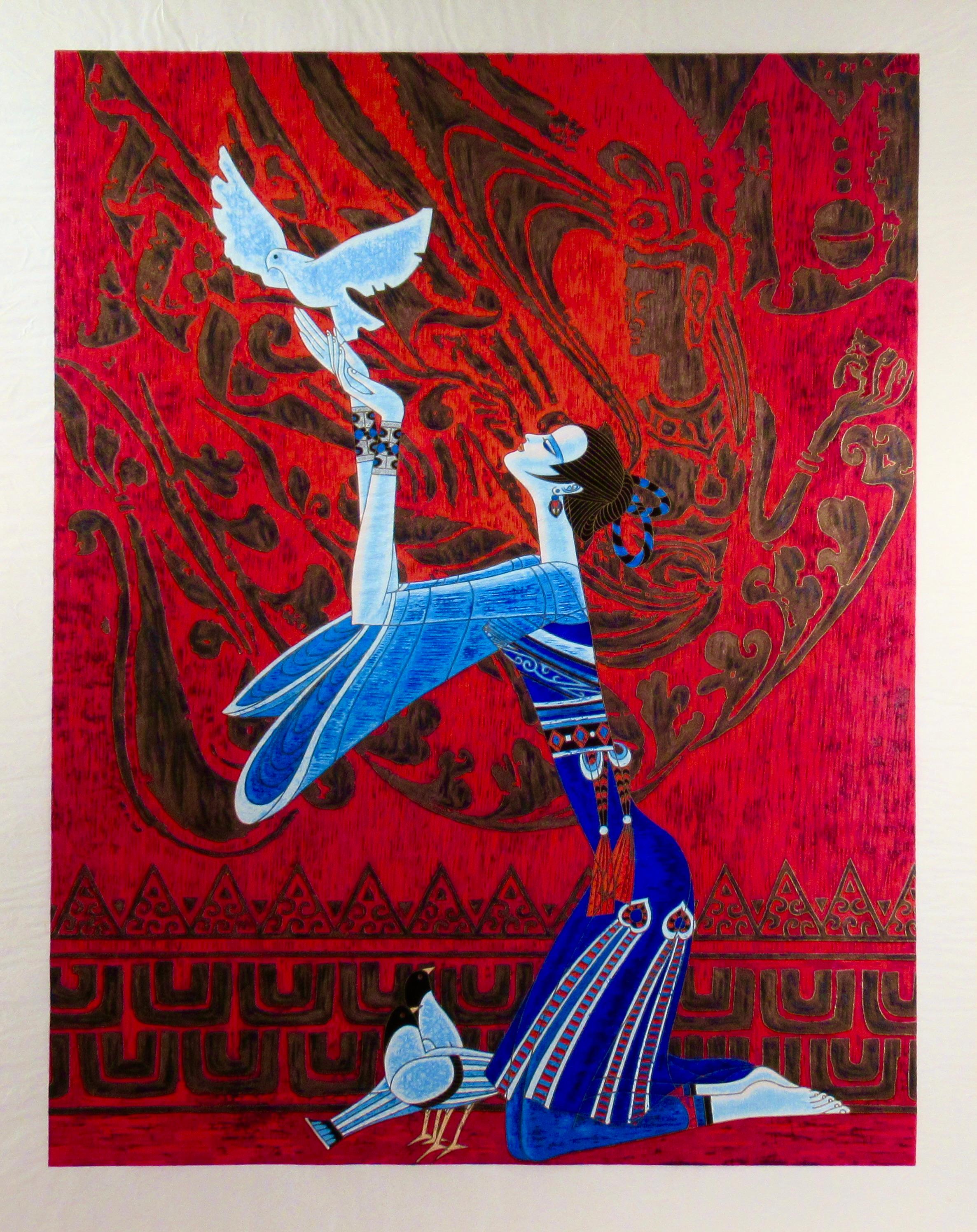 Ting Shao Kuang Figurative Print - Religion and Peace