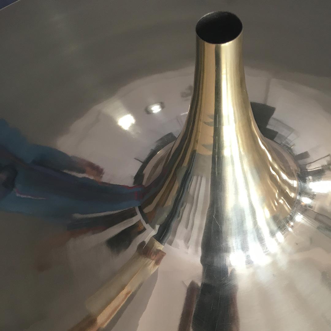 XXI secolo e contemporaneo Lampadario da soffitto in ottone opaco Ting Tong Small di Jean Pascal Levy-Trumet in vendita