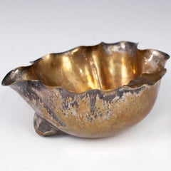 Tinned Copper Clam Shell Footed Bowl, Italy