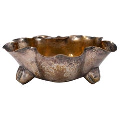 Tinned Copper Clam Shell Footed Bowl, Italy