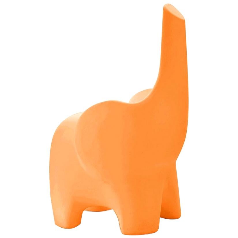 In Stock in Los Angeles, Tino, Orange Elephant Children's Chair, Made in Italy