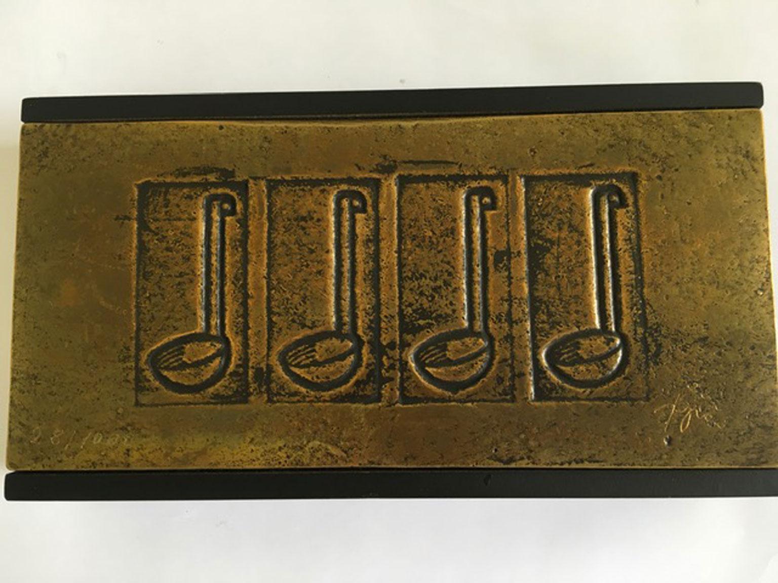 Italy 1980 Late 20th Century Pop Art Multiple Bronze Dippers - Gold Abstract Sculpture by Tino Stefanoni