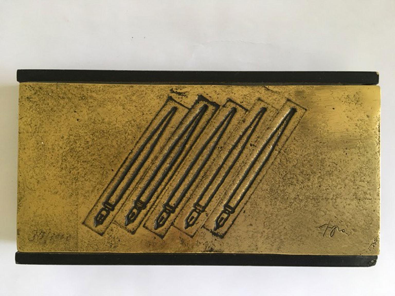 Italia 1980 Finales del siglo XX Arte pop Múltiples plumas de bronce - Sculpture de Tino Stefanoni