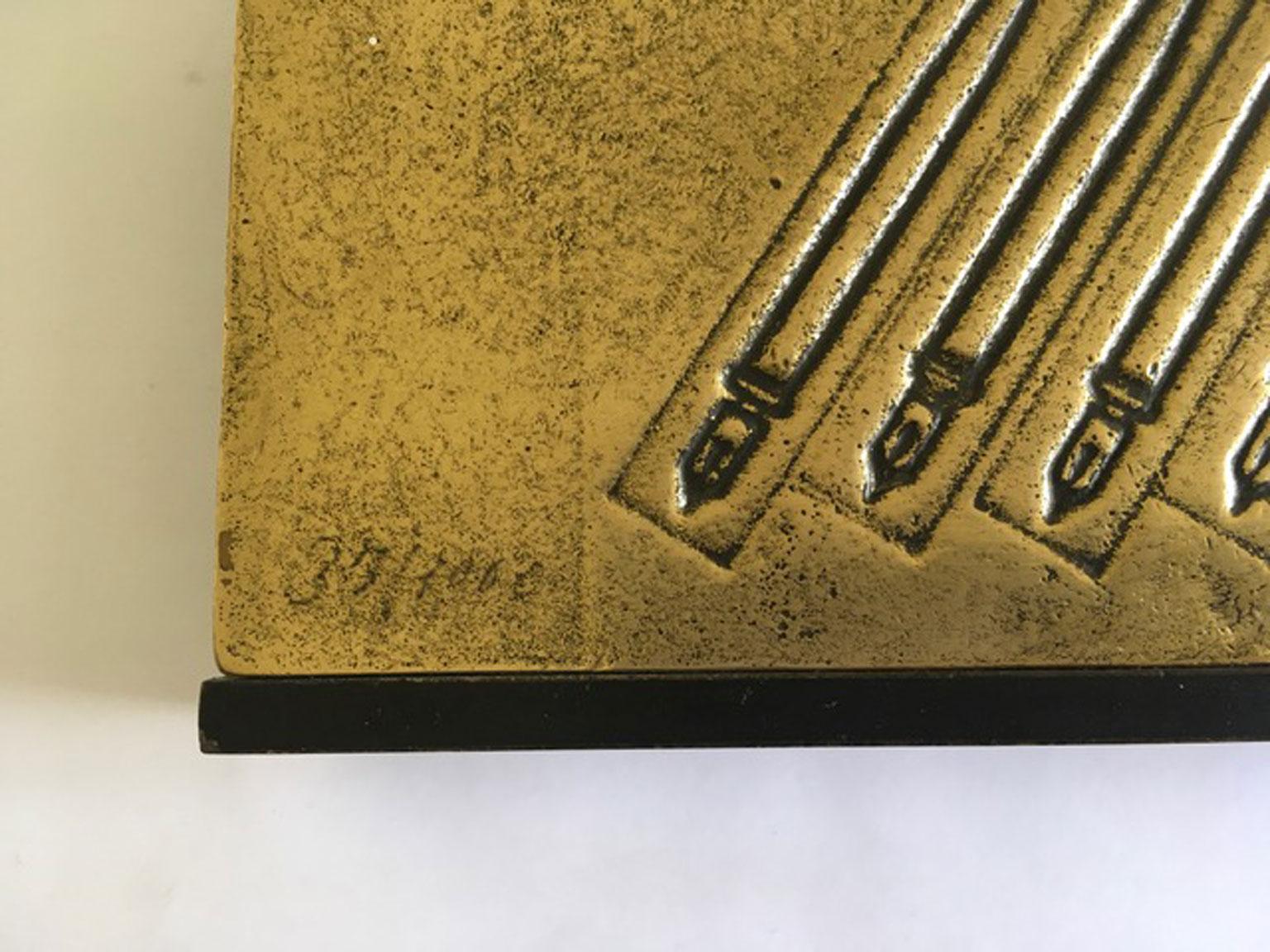 Italia 1980 Finales del siglo XX Arte pop Múltiples plumas de bronce - Sculpture Posmoderno de Tino Stefanoni
