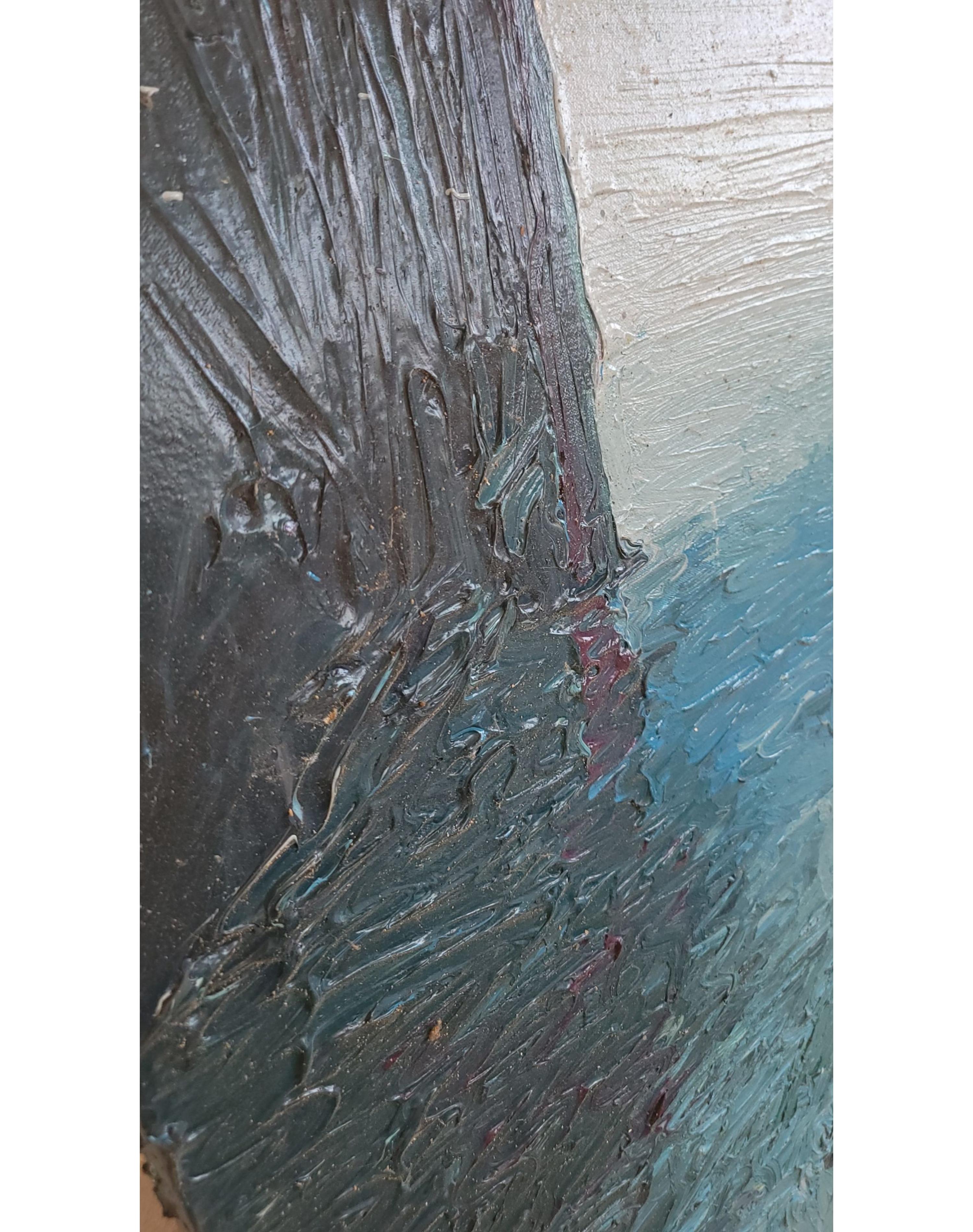 Mid-Century Modern Tino Zago, Foghorn Time, 1984 Acrylique sur toile 42 x 138