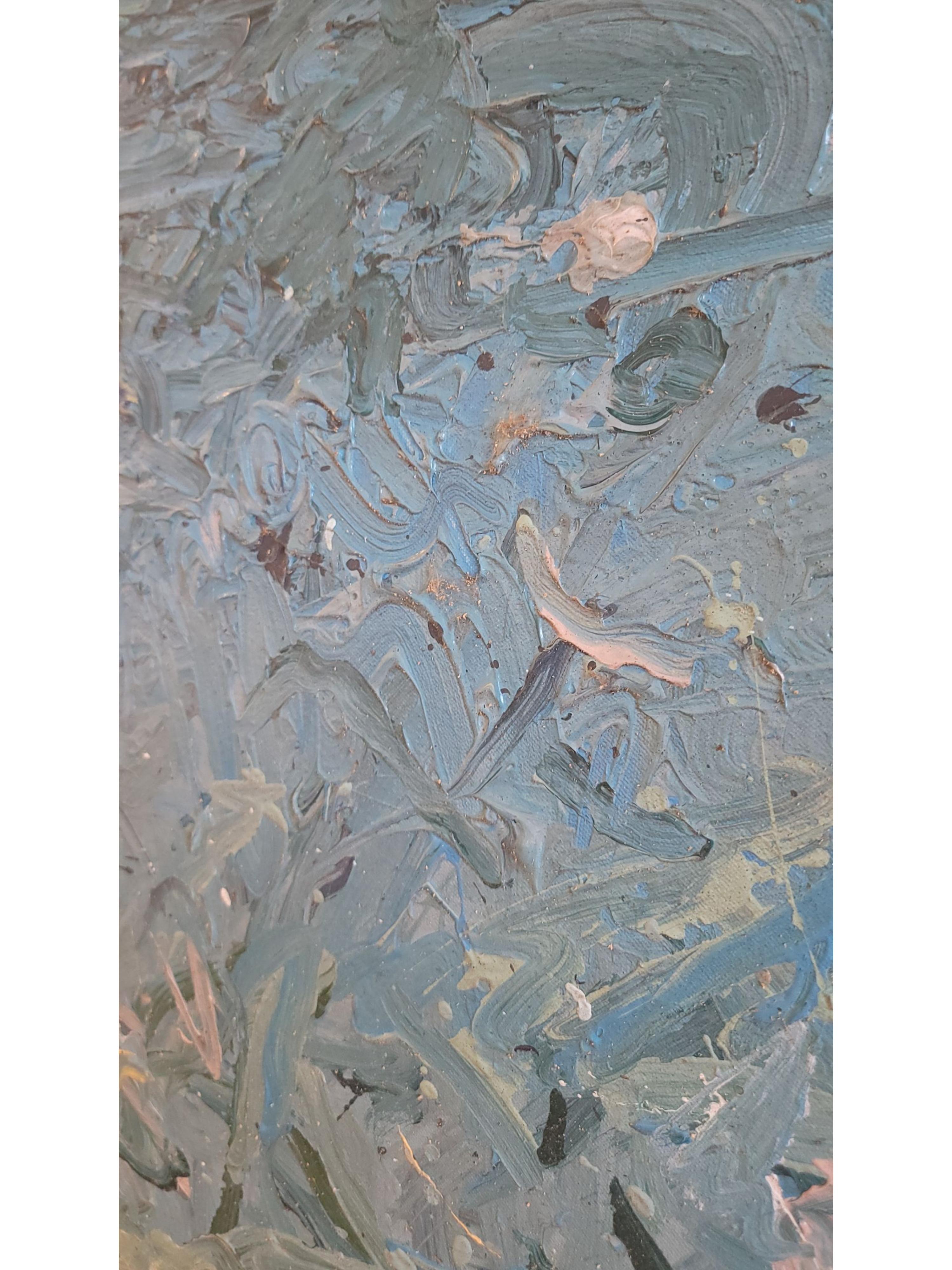Fin du 20e siècle Tino Zago, Foghorn Time, 1984 Acrylique sur toile 42 x 138