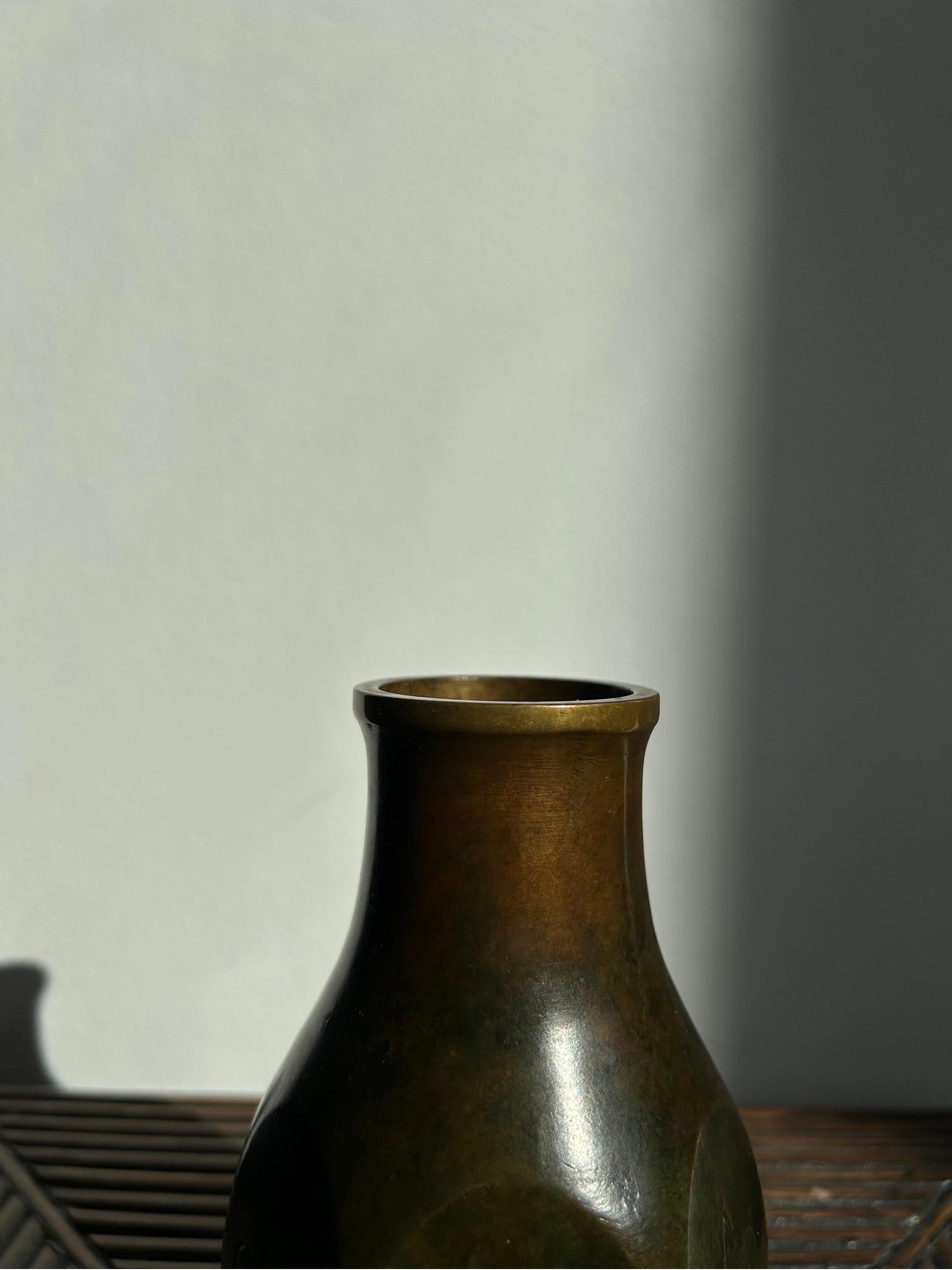 Rare Tinos bronze Art Deco vase made in Denmark in the 1930s.


Art Deco, short for the French Arts Décoratifs, and sometimes just called Deco, is a style of visual arts, architecture, and product design, that first appeared in France in the