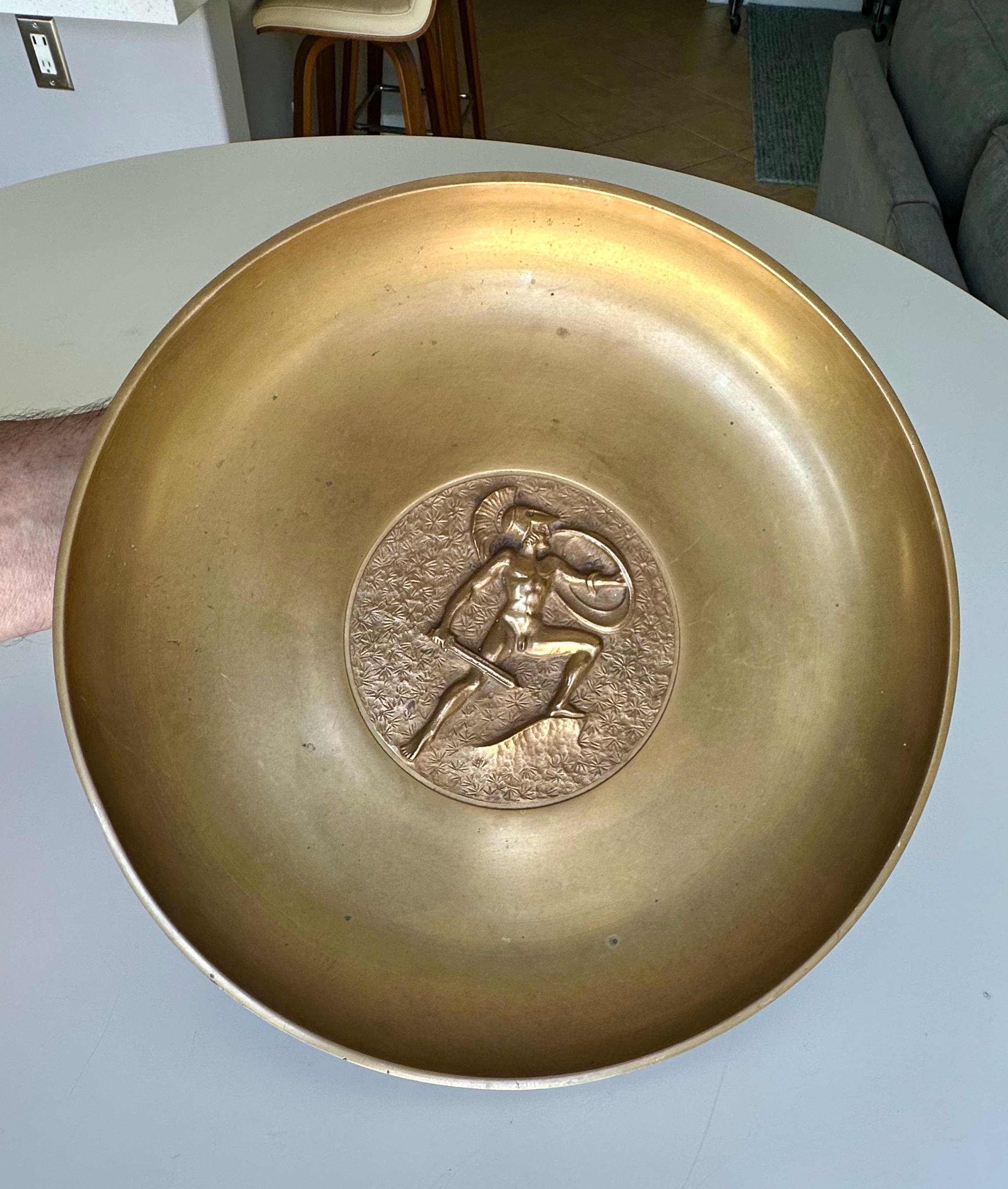 Tinos Dänemark Deco Bronze Schale Neoklassische Krieger im Angebot 8