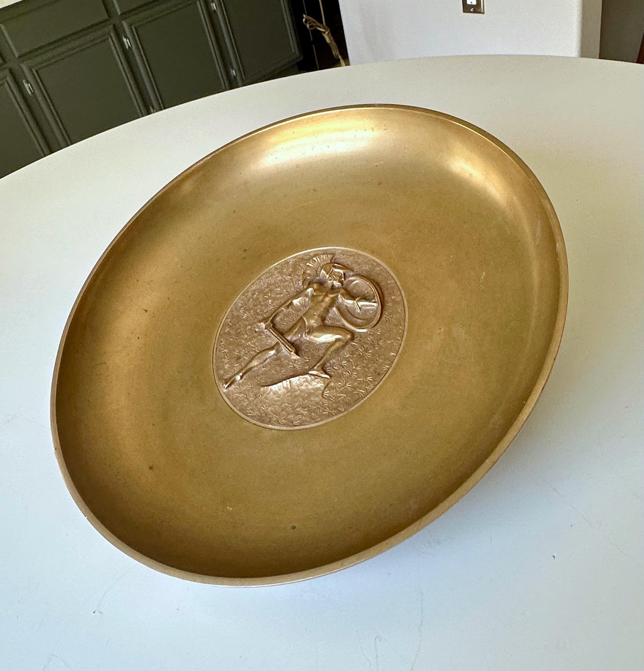 Tinos Dänemark Deco Bronze Schale Neoklassische Krieger (Dänisch) im Angebot