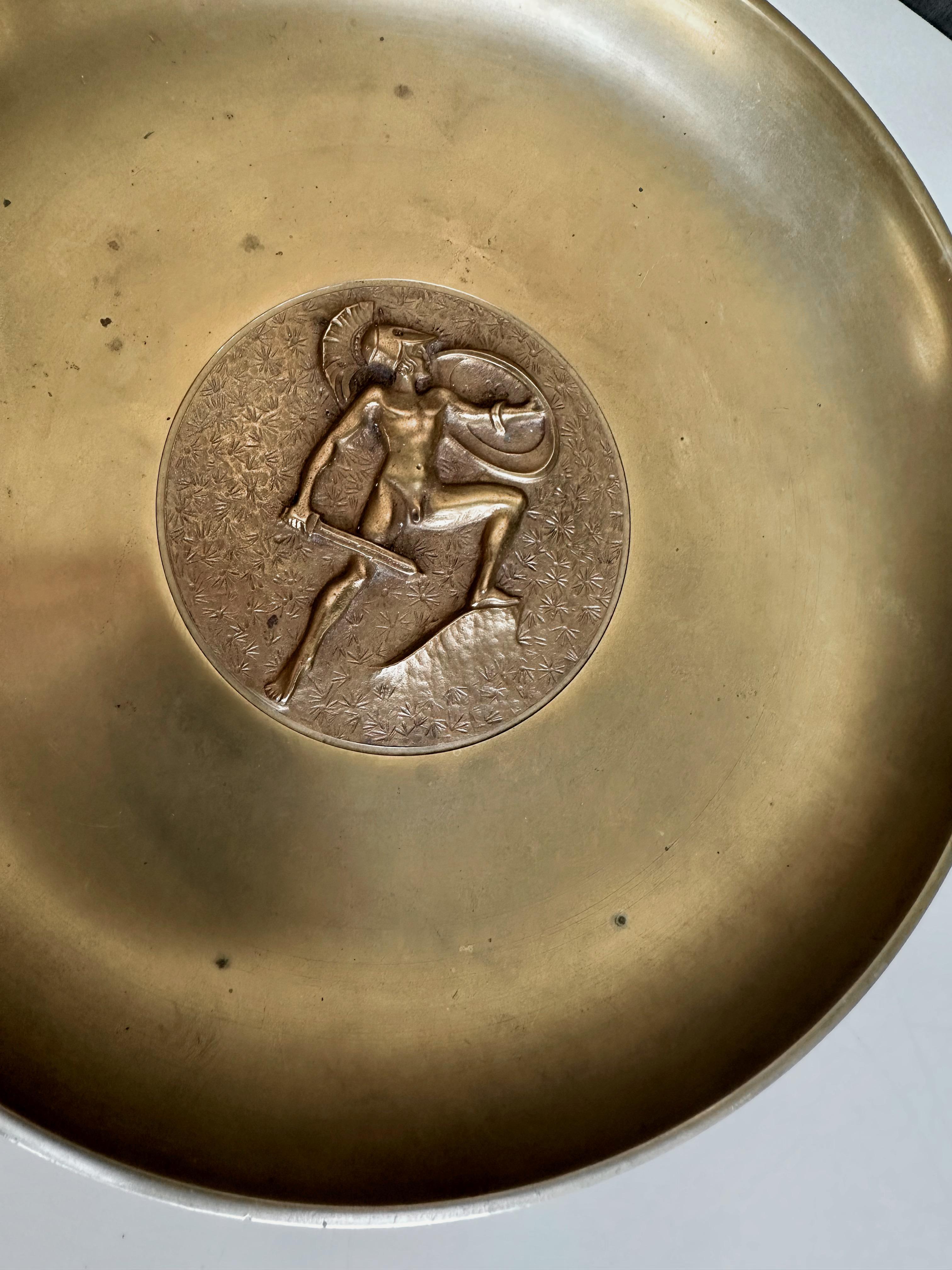 Tinos Dänemark Deco Bronze Schale Neoklassische Krieger im Angebot 1