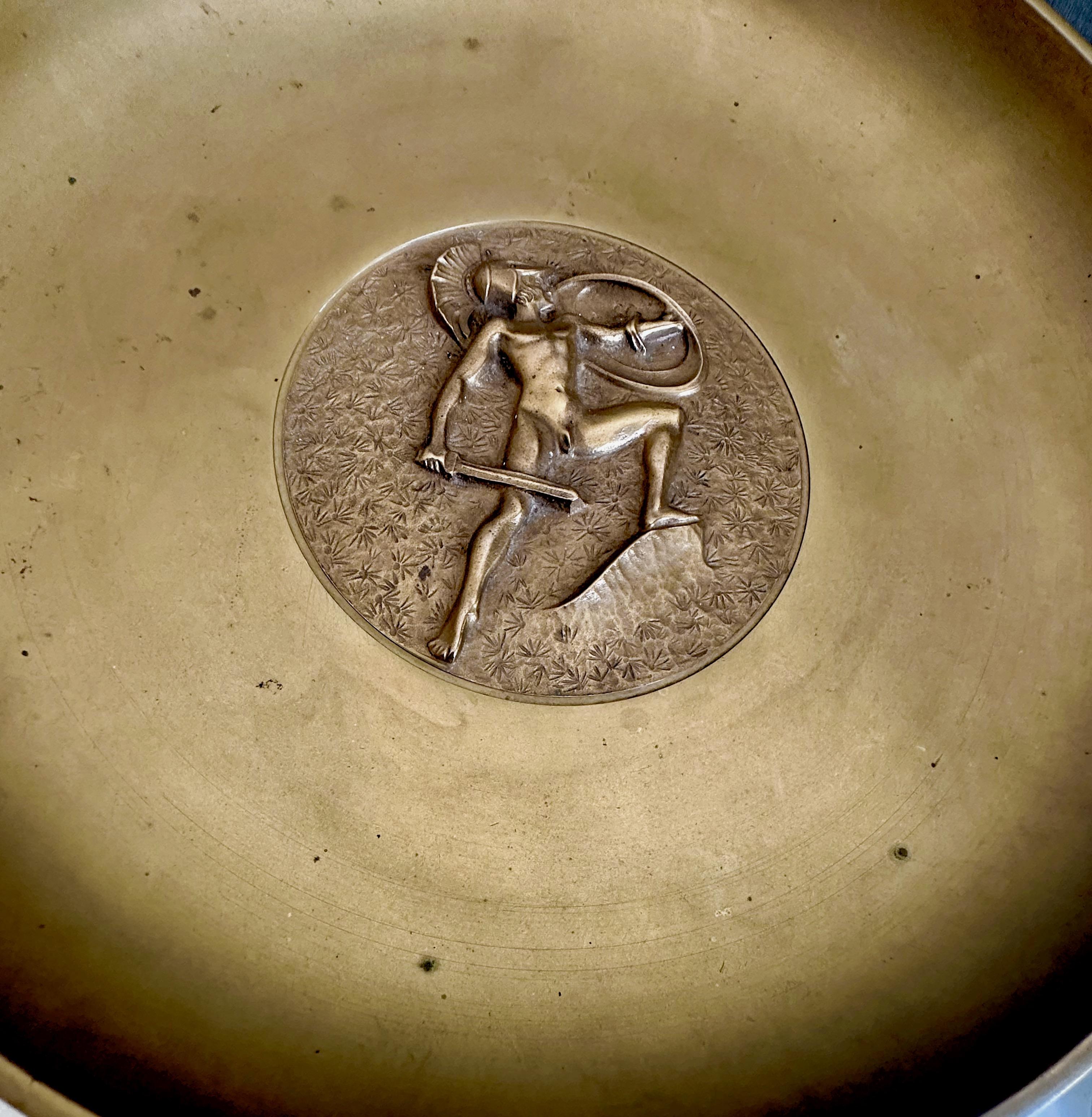 Tinos Dänemark Deco Bronze Schale Neoklassische Krieger im Angebot 2