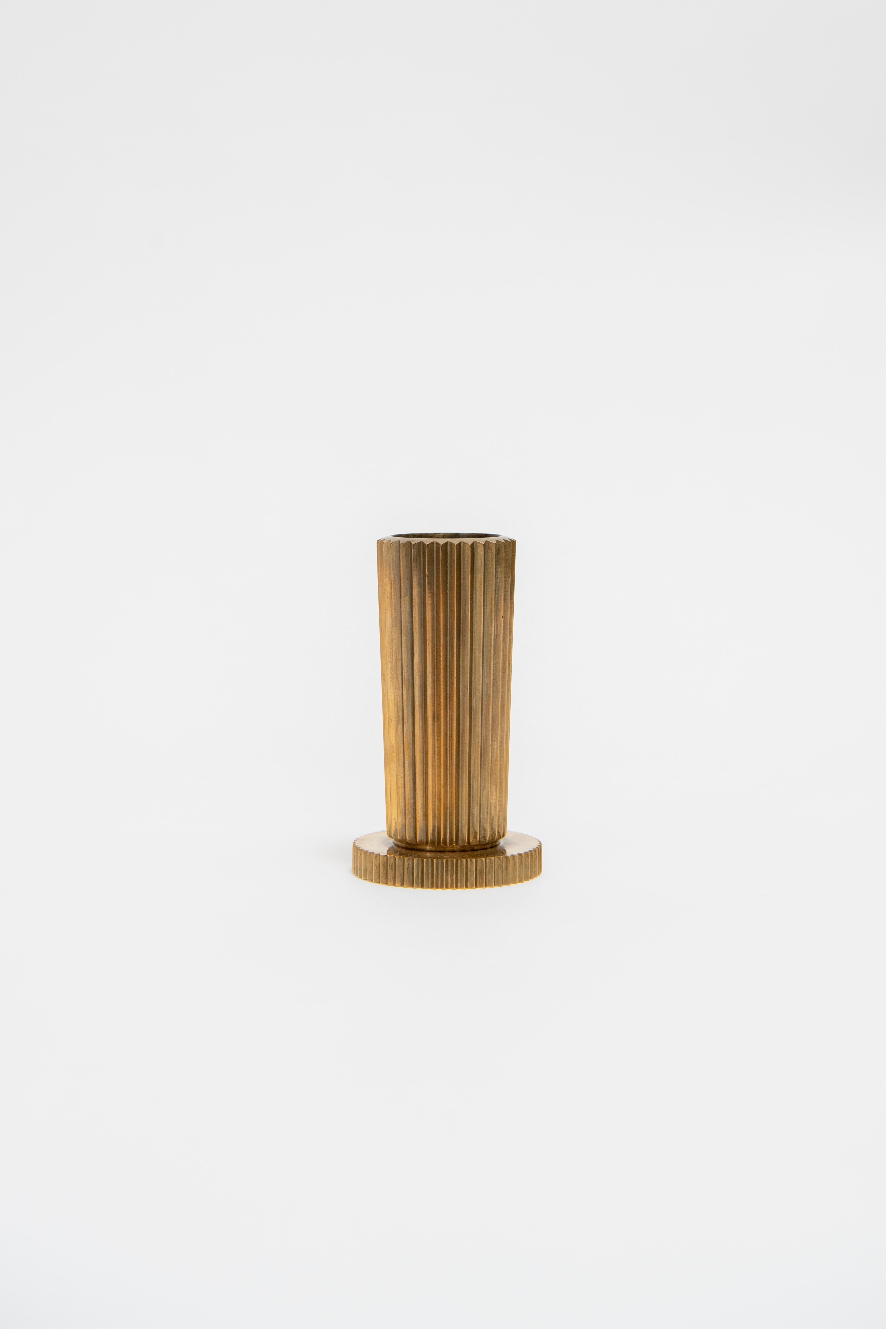 Machine Age Tinos Denmark, Solid Bronze Vase, c. 1940