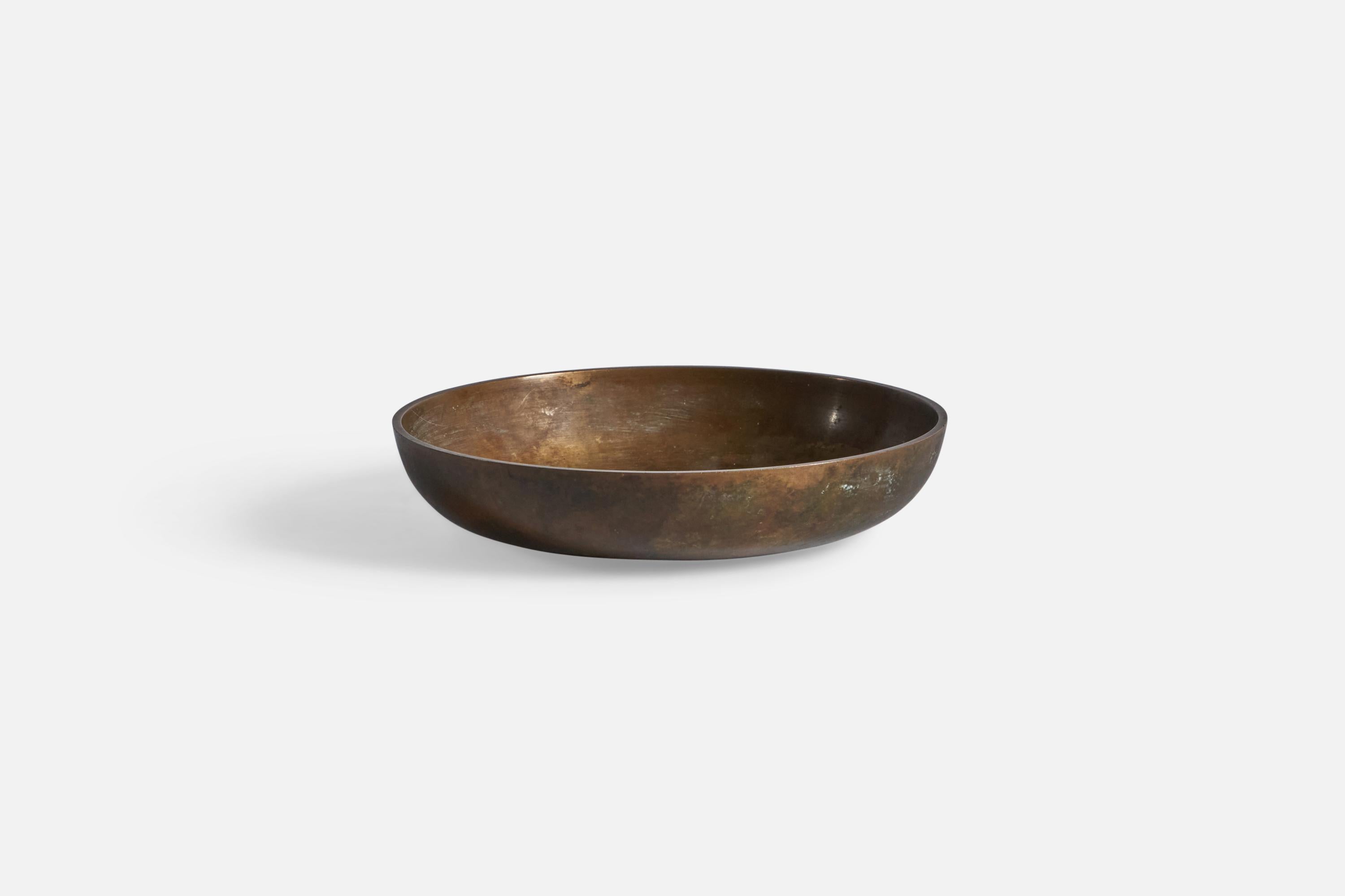 A small bronze bowl designed and produced by Tinos, Denmark, c. 1930s.