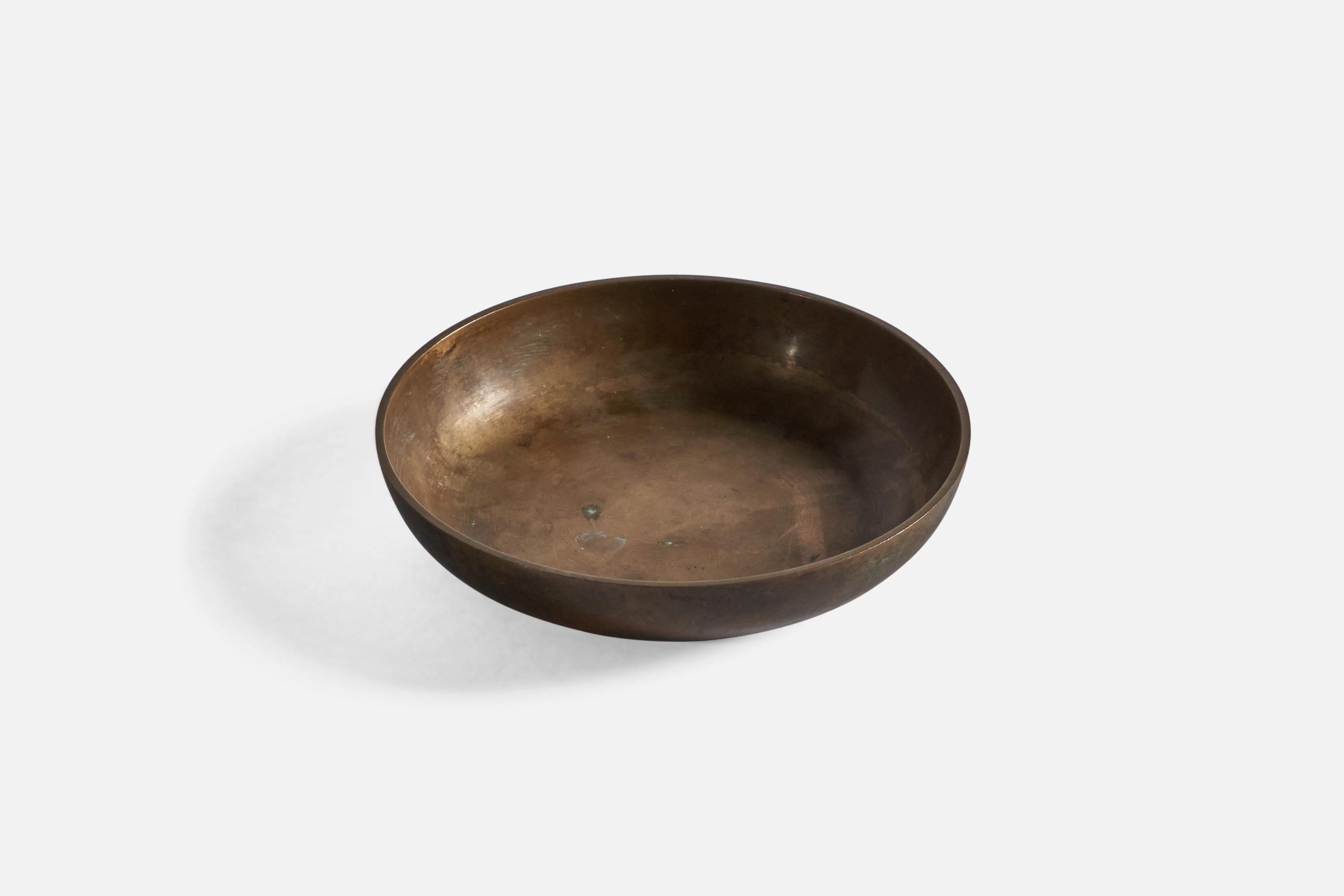Scandinavian Modern Tinos, Small Bowl, Bronze, Denmark, 1930s For Sale