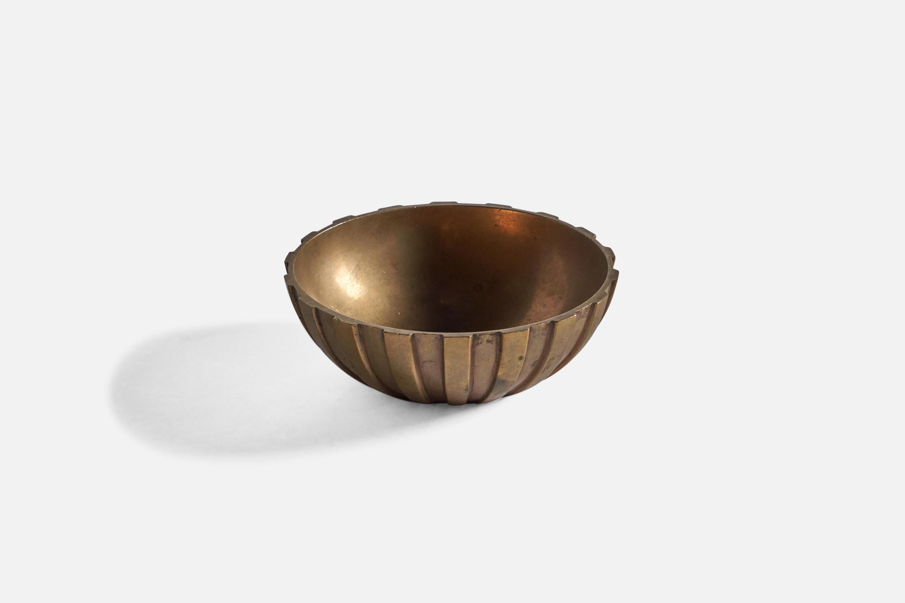 Mid-Century Modern Tinos, Small Bowl, Bronze, Denmark, 1930s For Sale
