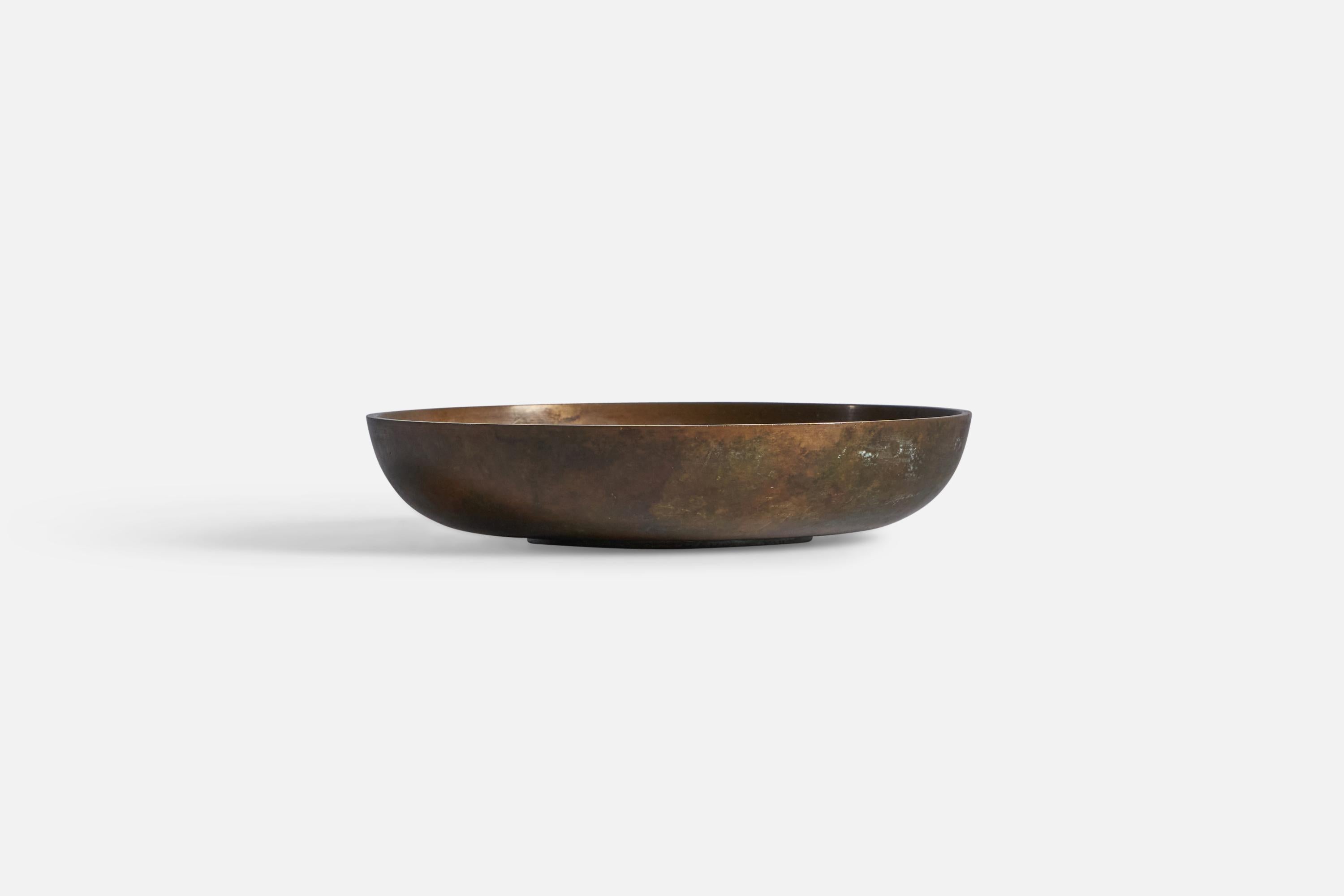 Scandinavian Modern Tinos, Small Bowl, Bronze, Denmark, 1930s For Sale