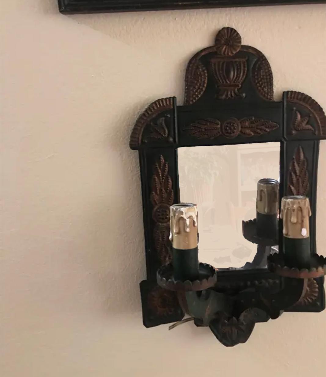 Spanish Wall Sconce , Tinplate Mirror With illumination  or Wall Mirror