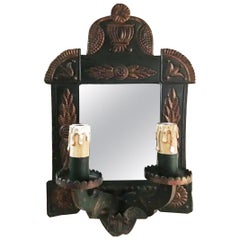 Vintage Wall Sconce , Tinplate Mirror With illumination  or Wall Mirror