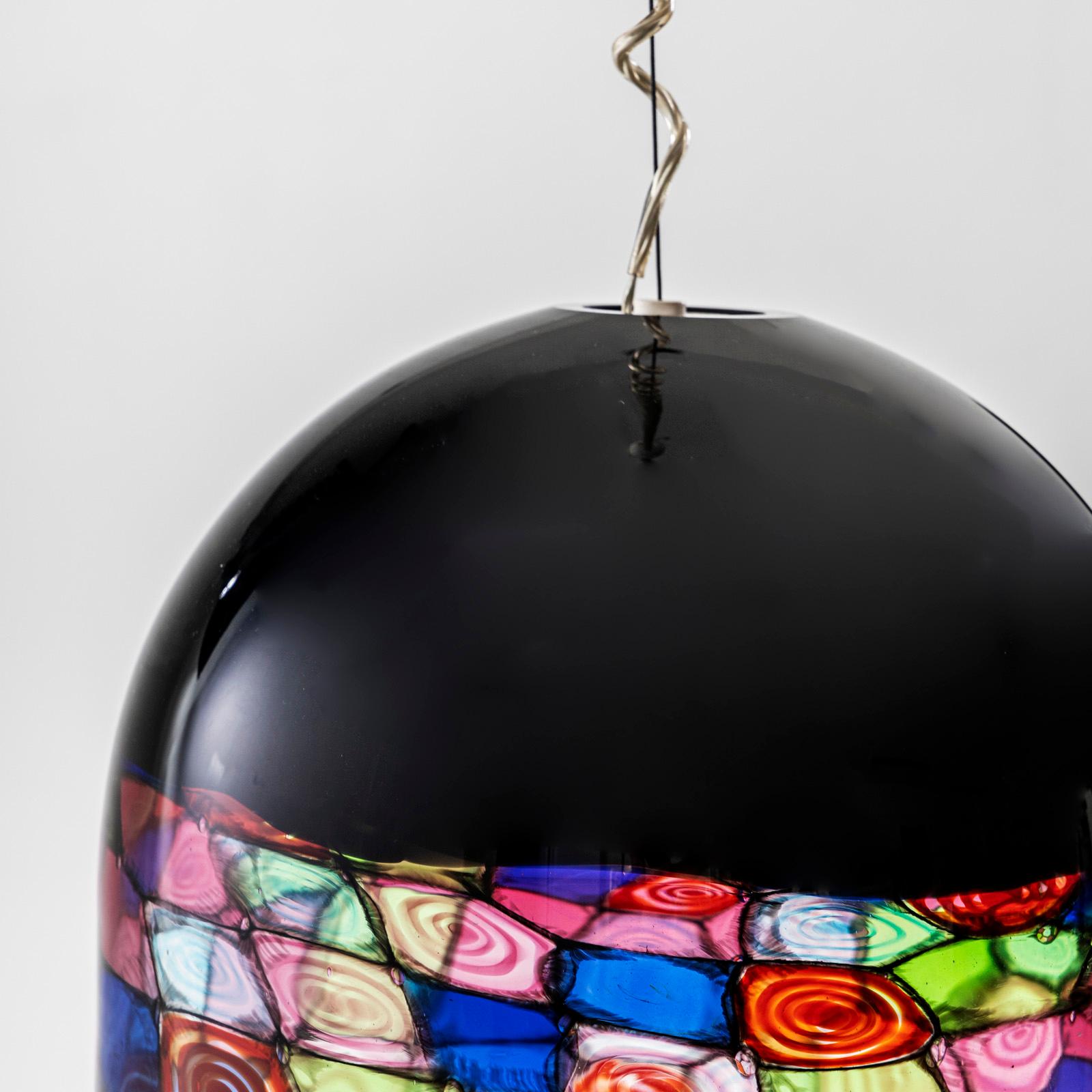 Glass Tinta Pendant Lamp by Renato Toso & Note Massari for Leucos, Italy 1970s For Sale