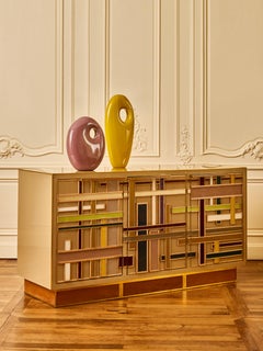 Sideboard aus getöntem Glas von Studio Glustin