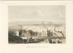 Tinted Lithograph of Ravines in the Bed of the Ancient Lake in the USA, 1856