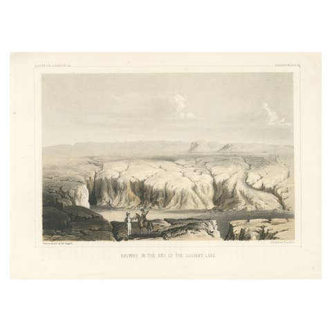 Tinted Lithograph of Ravines in the Bed of the Ancient Lake in the USA, 1856