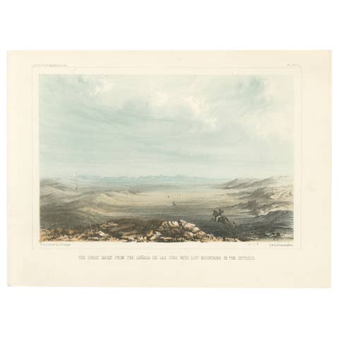 Tinted Lithograph of the Great Basin from Canada de las Uvas, 1856