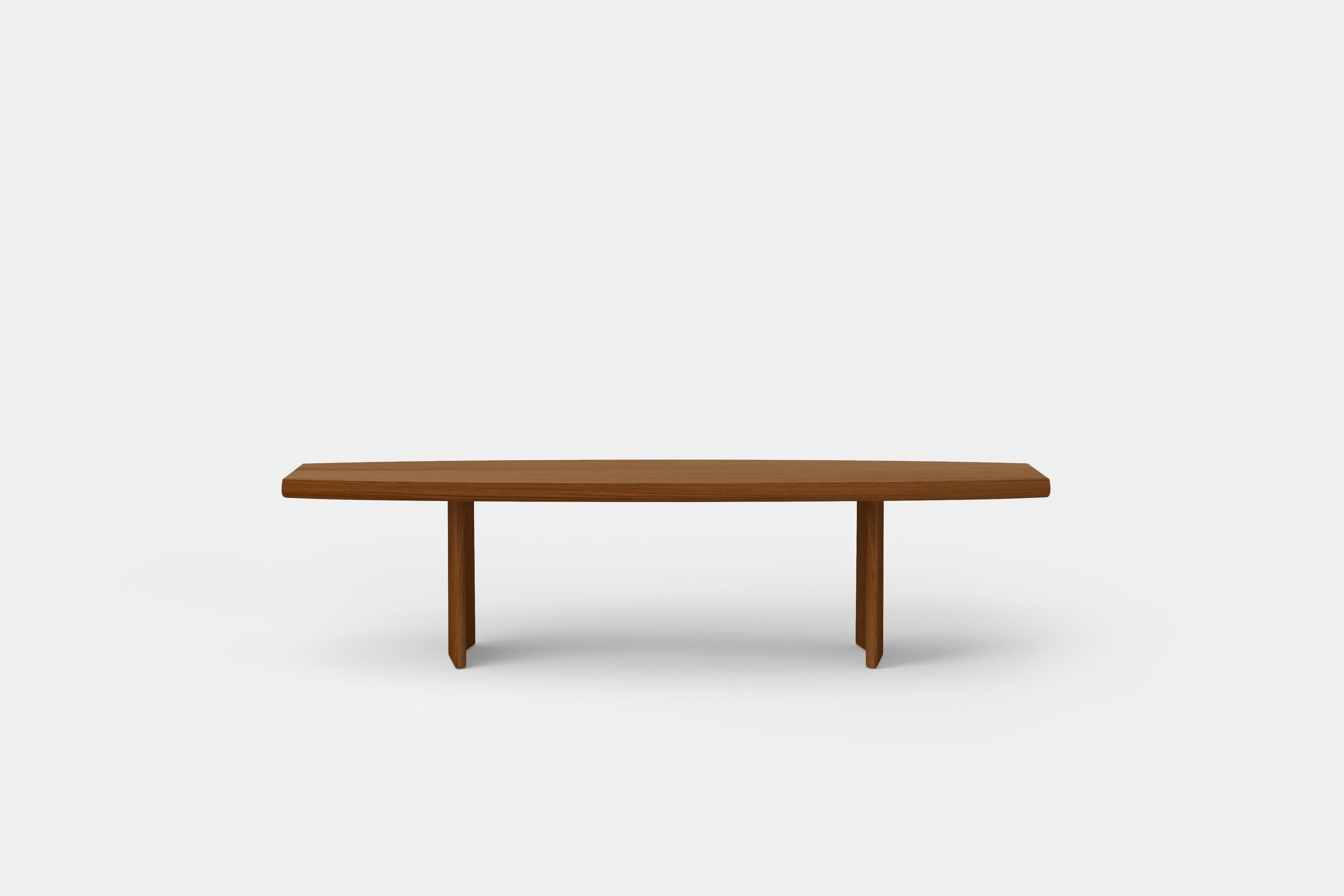 XXIe siècle et contemporain Peana Coffee Table, Bench in Red Tinted Solid Wood Finish by Joel Escalona en vente