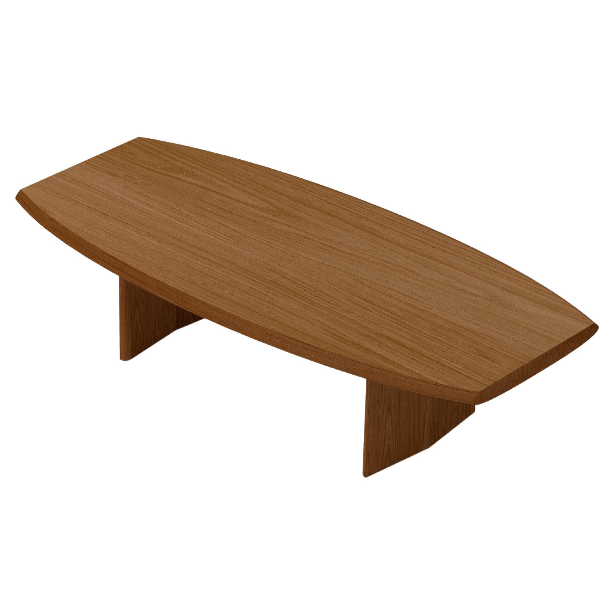 Peana Coffee Table, Bench in Red Tinted Solid Wood Finish by Joel Escalona For Sale
