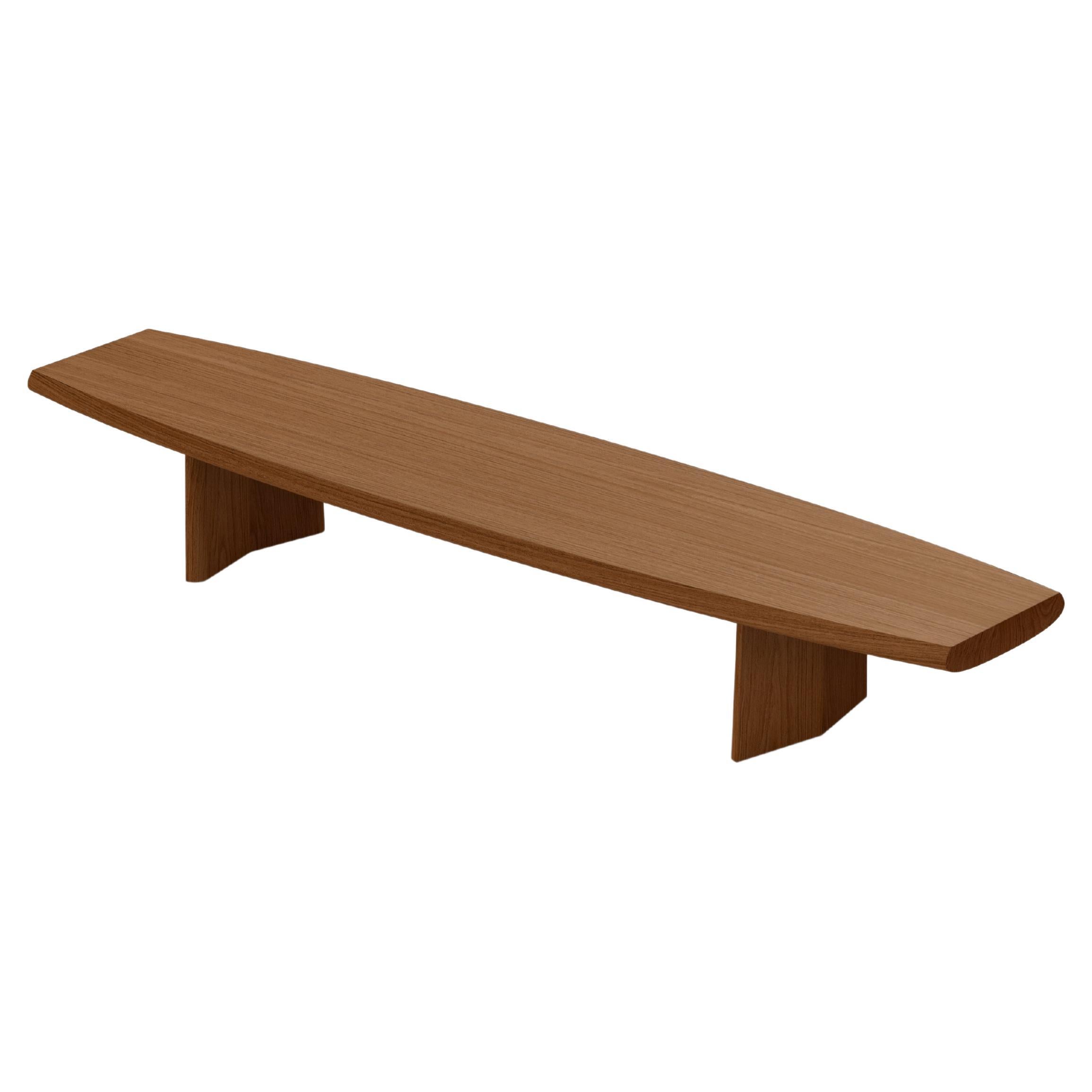 Peana Low Coffee Table, Bench in Red Tinted Wood Finish by Joel Escalona