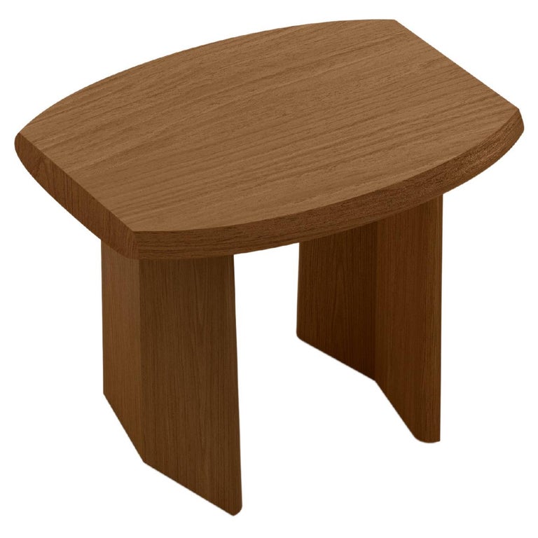 Peana Side Table, Night Stand, Auxiliary Table in Red Tinted Wood, Joel