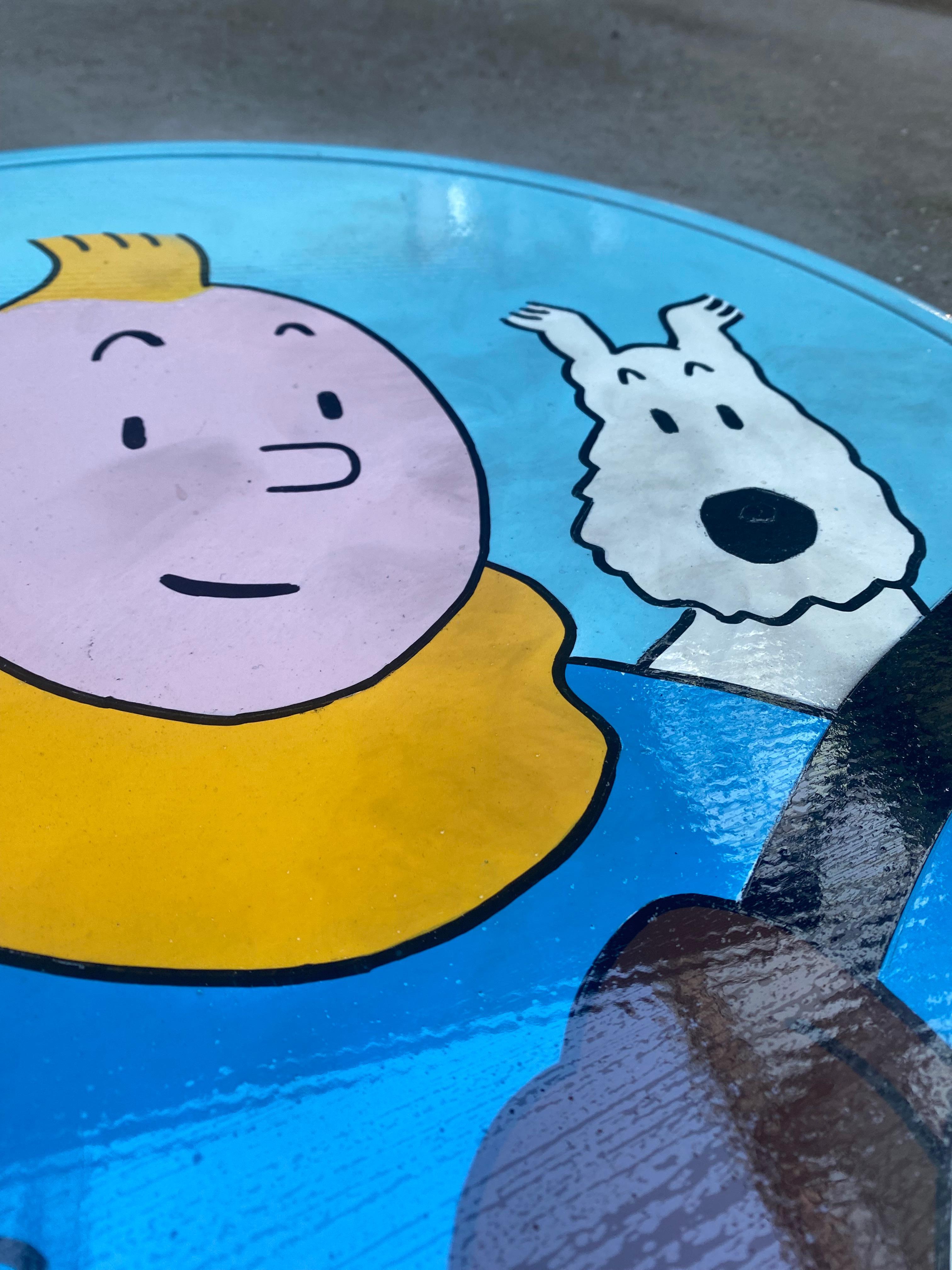 Contemporary Tintin and Snowy in Amilcar, Vinc For Sale