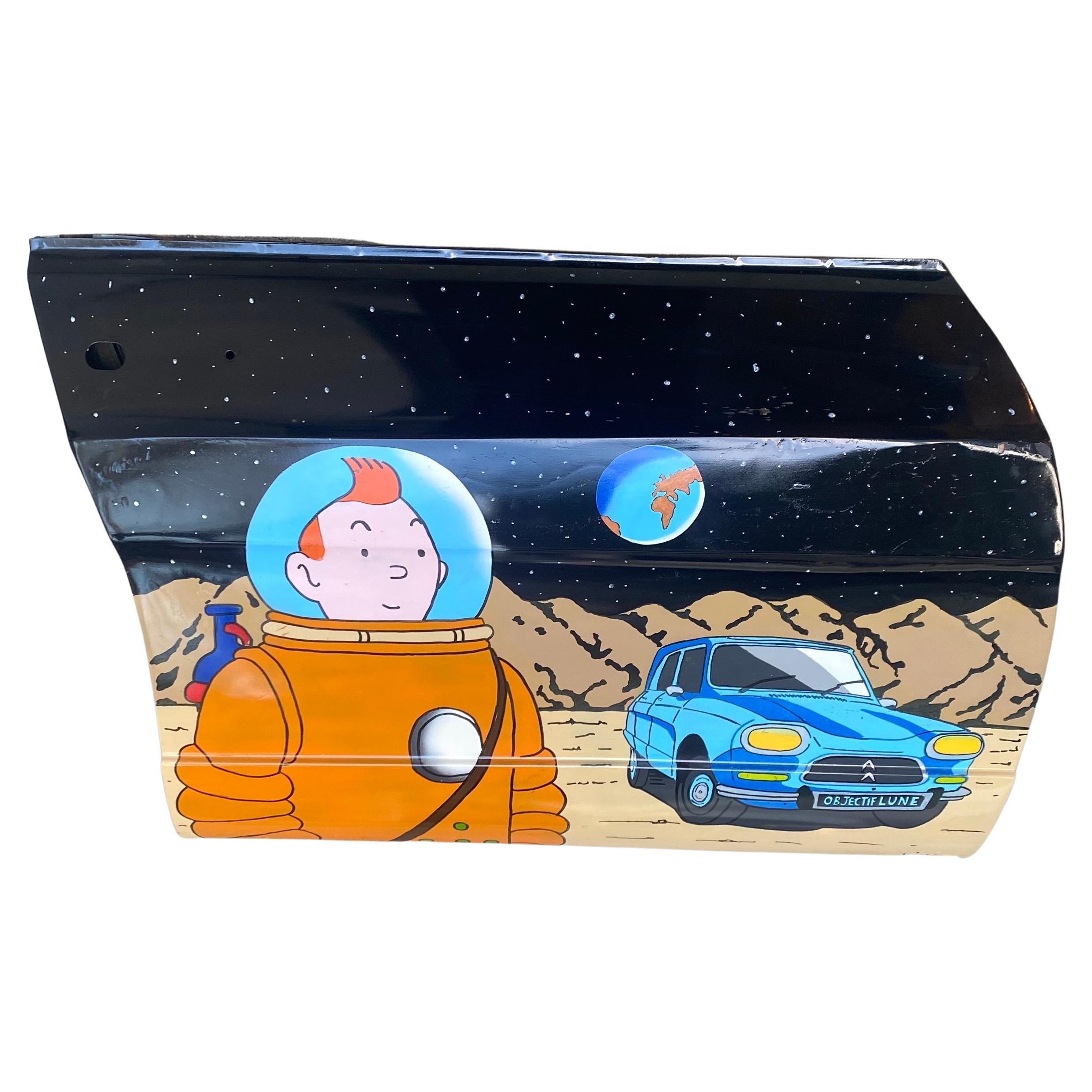 Tintin Citroen Ami 8 on the Moon, Vinc Objective Moon For Sale