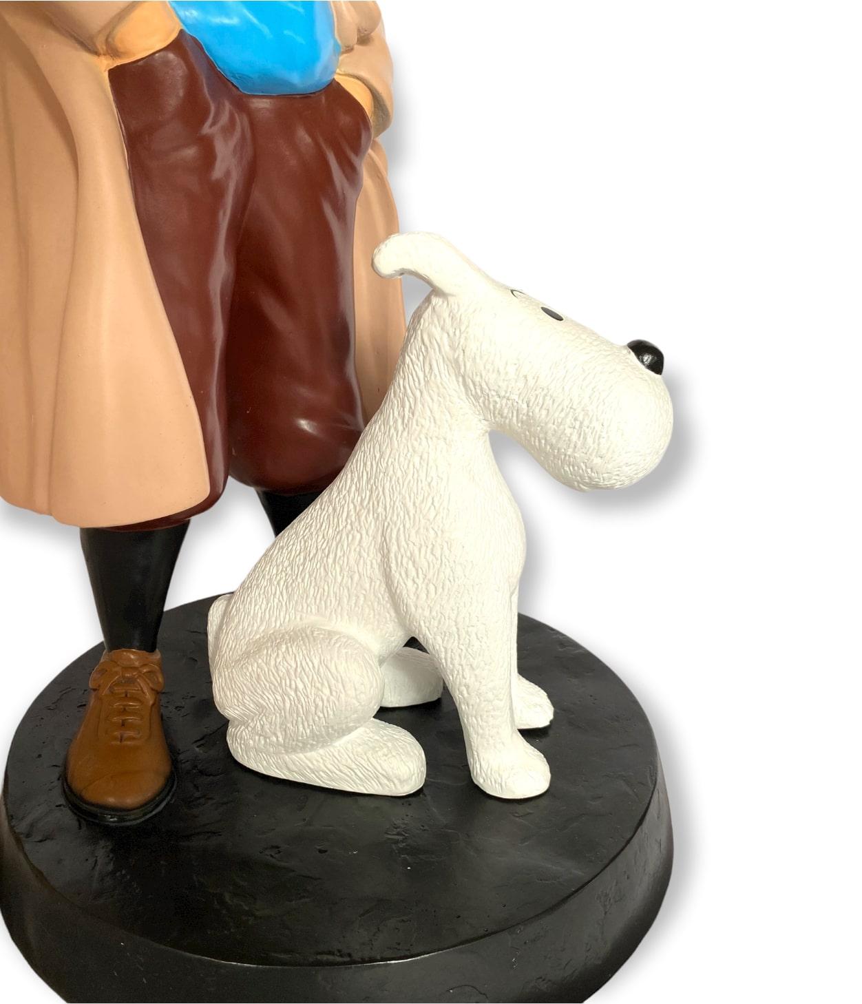 Tintin E Milou, Great Hand Painted Resin Figure, France, circa 1970 6